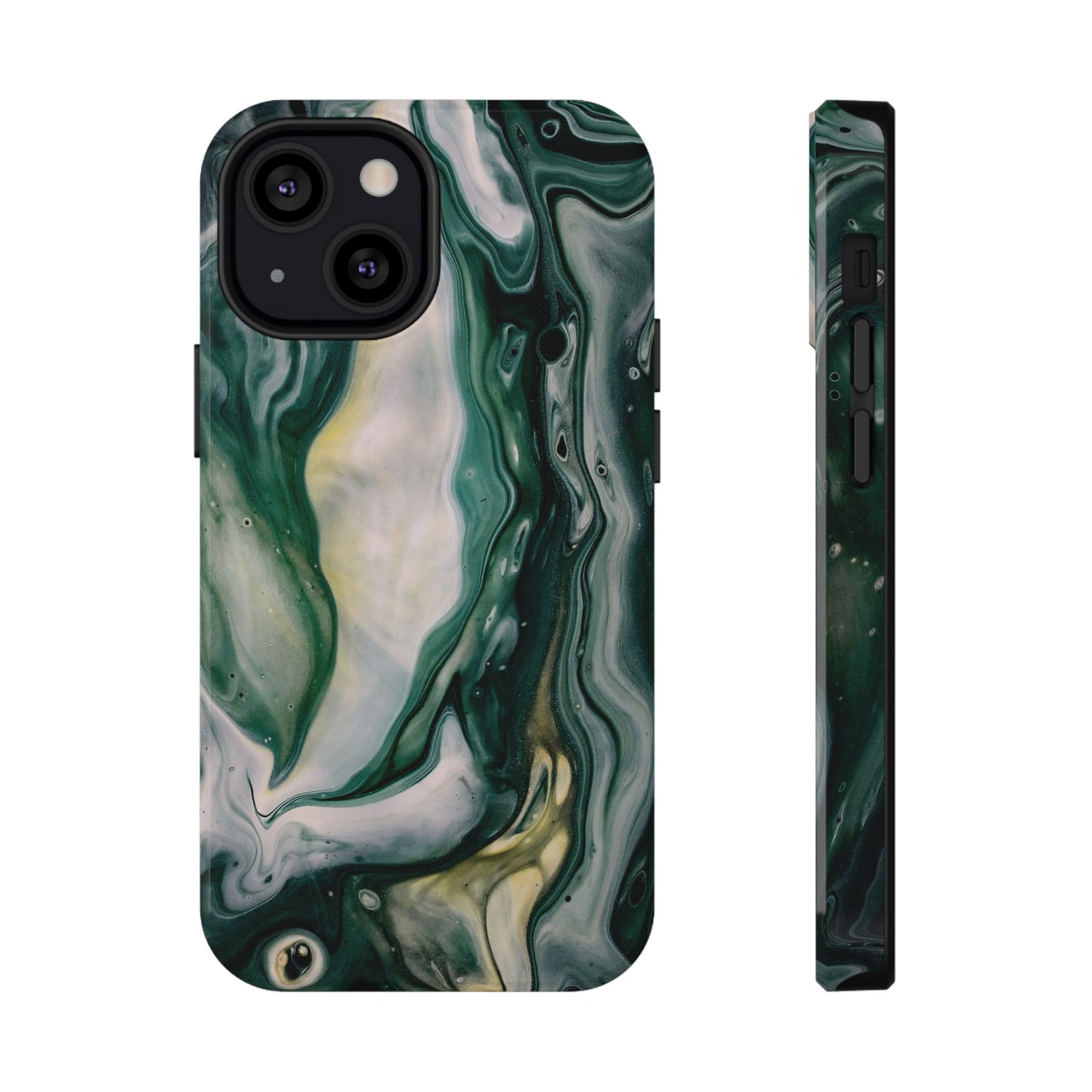Mystic Forest Marble Swirl Phone Case – MagSafe Compatible for iPhone & Samsung Galaxy