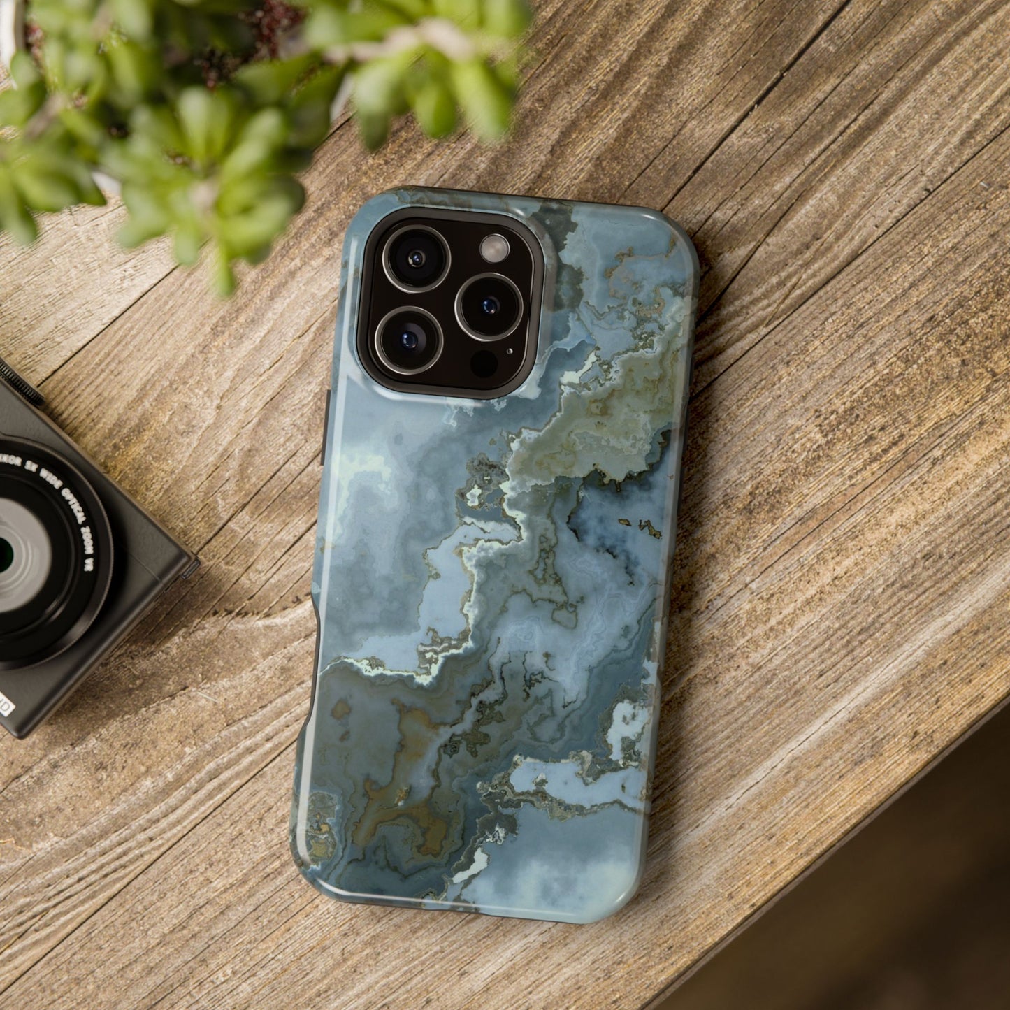 Oceanic Agate Marble Phone Case – MagSafe Compatible for iPhone & Samsung Galaxy