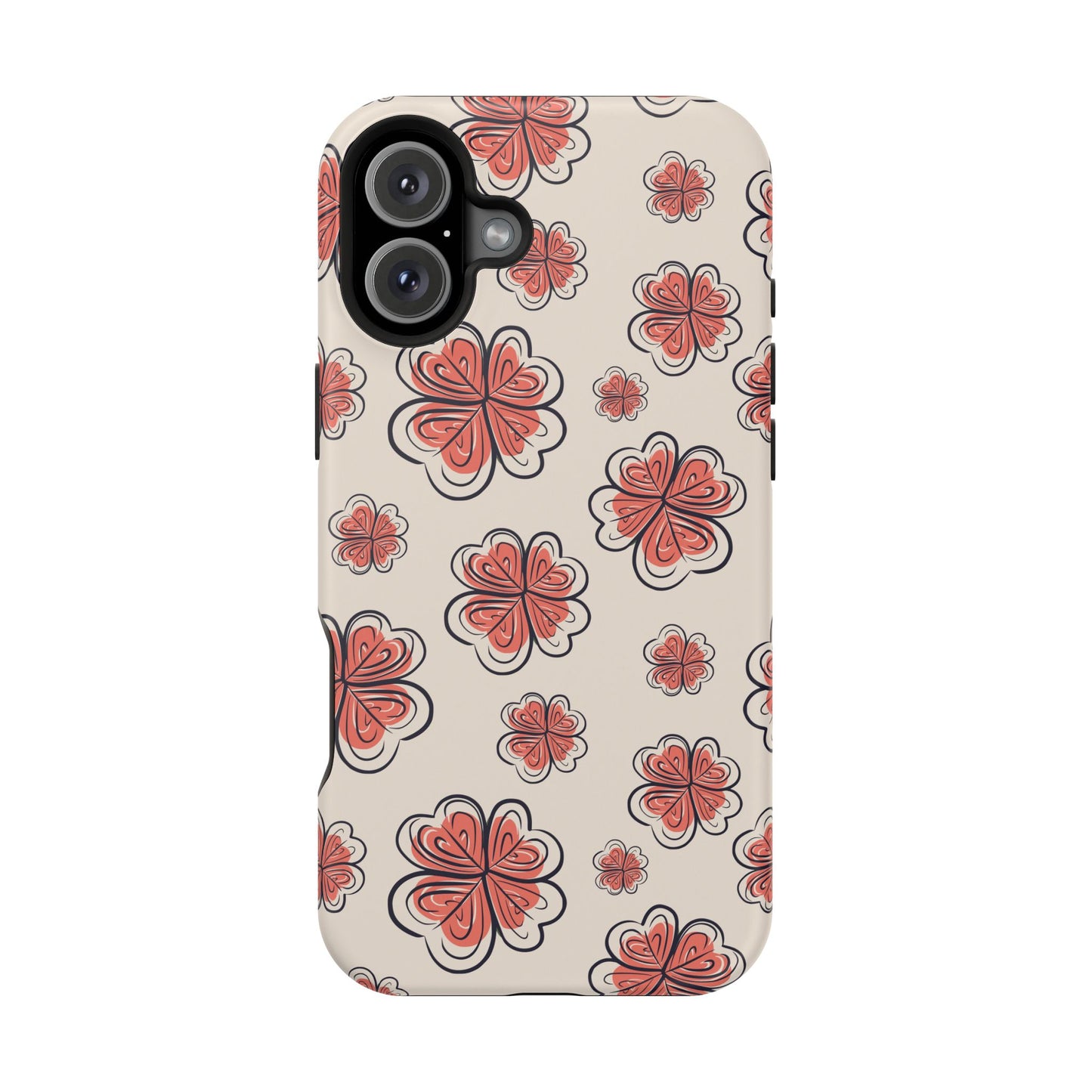 Whimsical Clover Bloom Phone Case – MagSafe Compatible for iPhone & Samsung Galaxy