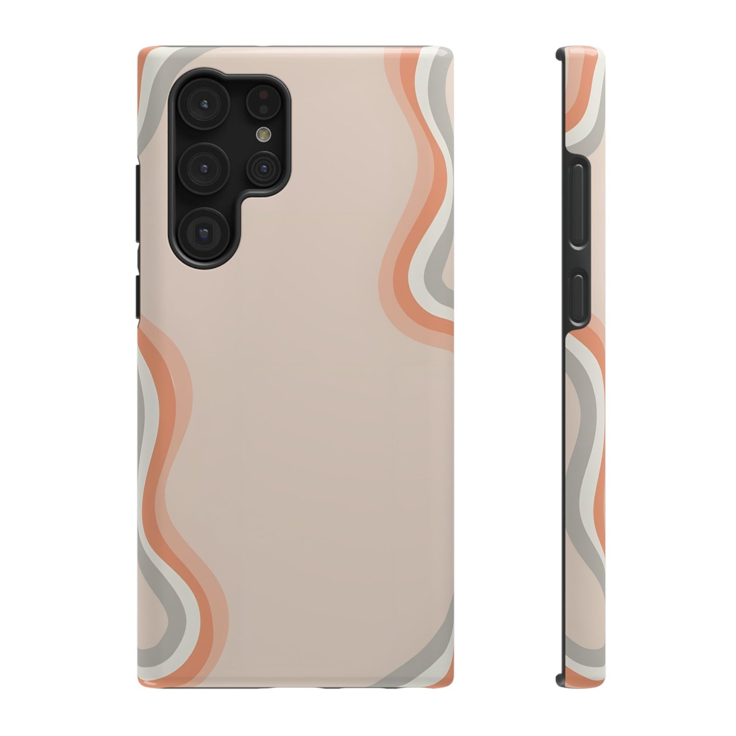 Minimalist Neutral Wavy Phone Case – MagSafe Compatible for iPhone & Samsung Galaxy