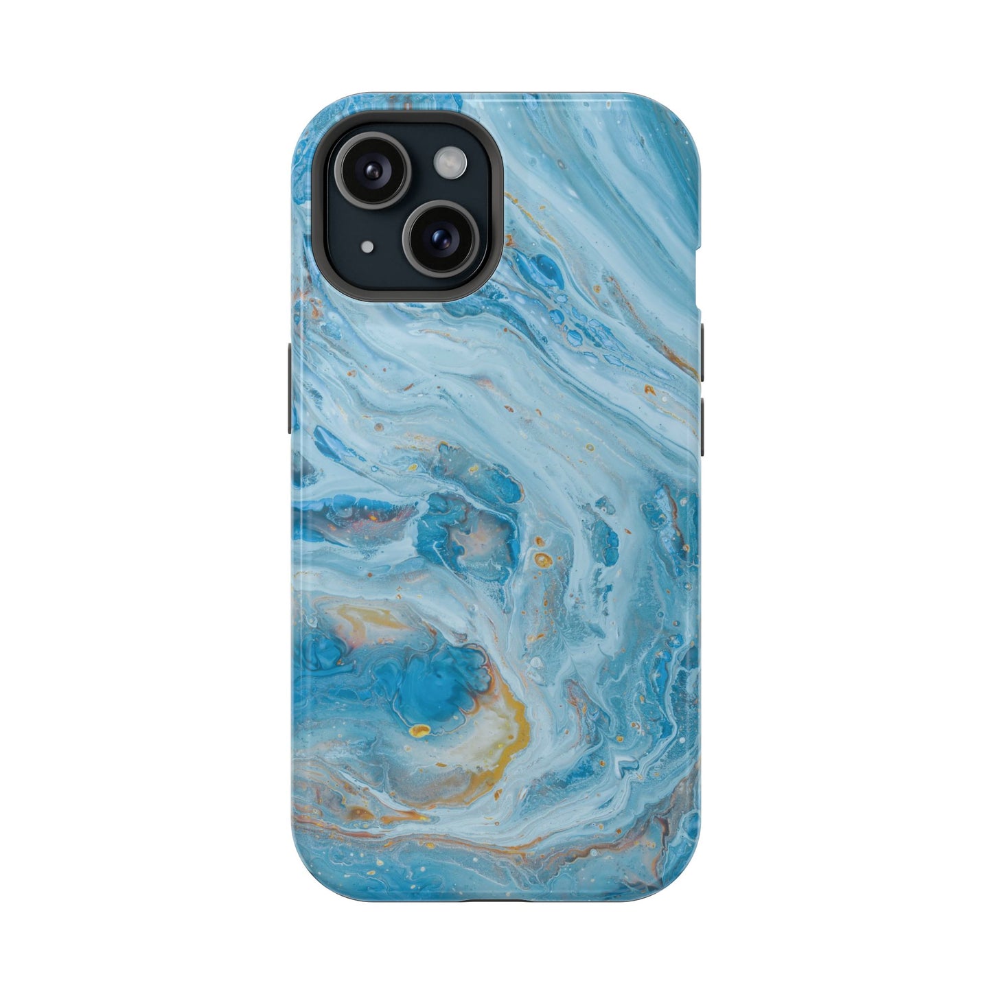 Ocean Swirl Blue Marble Phone Case – MagSafe Compatible for iPhone & Samsung Galaxy