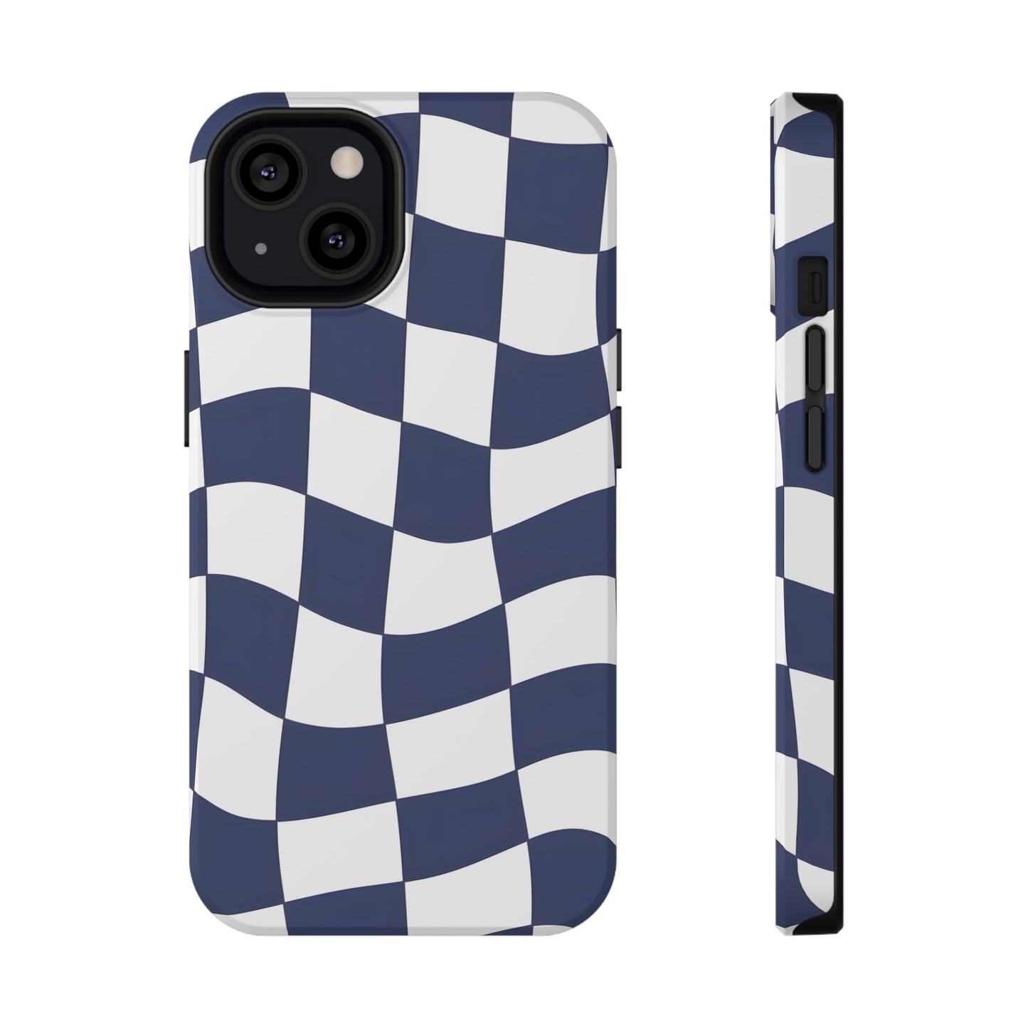 Wavy Checkerboard Phone Case – MagSafe Compatible for iPhone & Samsung Galaxy