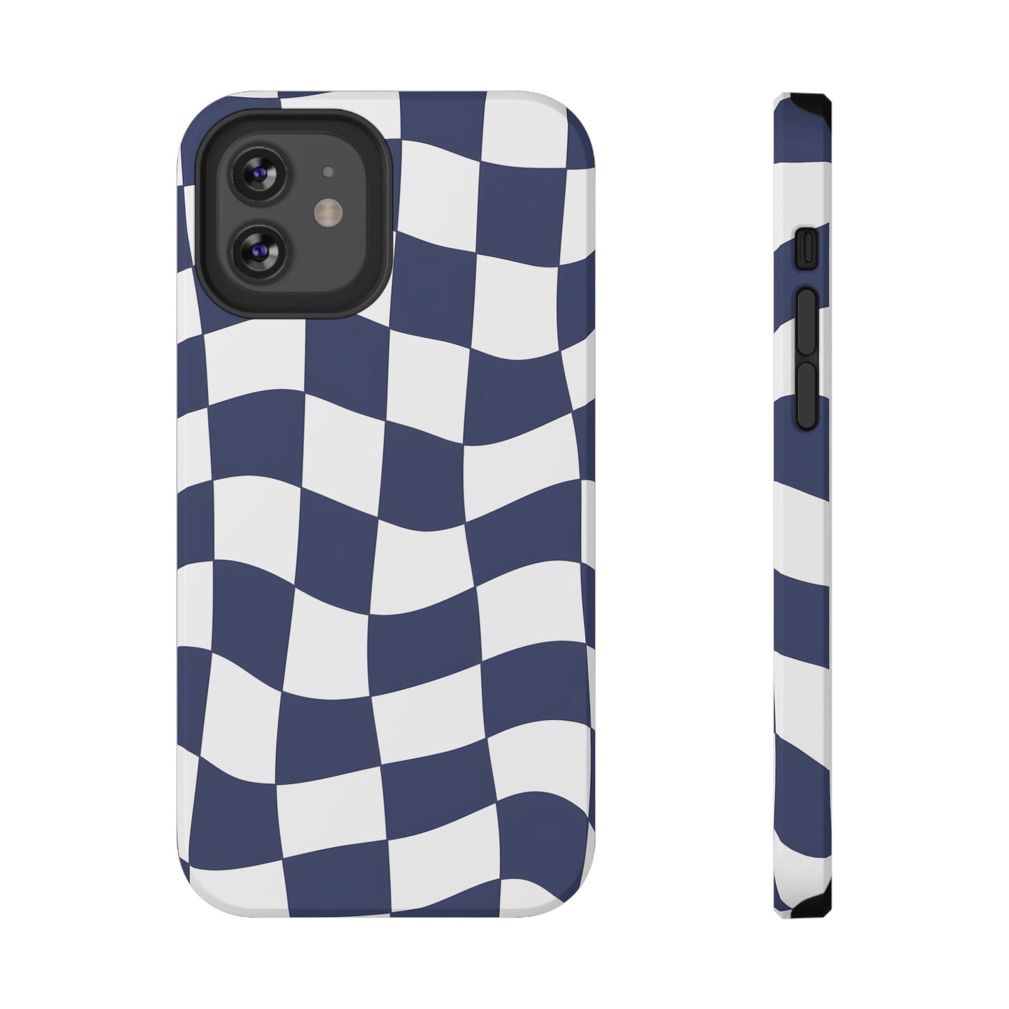 Wavy Checkerboard Phone Case – MagSafe Compatible for iPhone & Samsung Galaxy