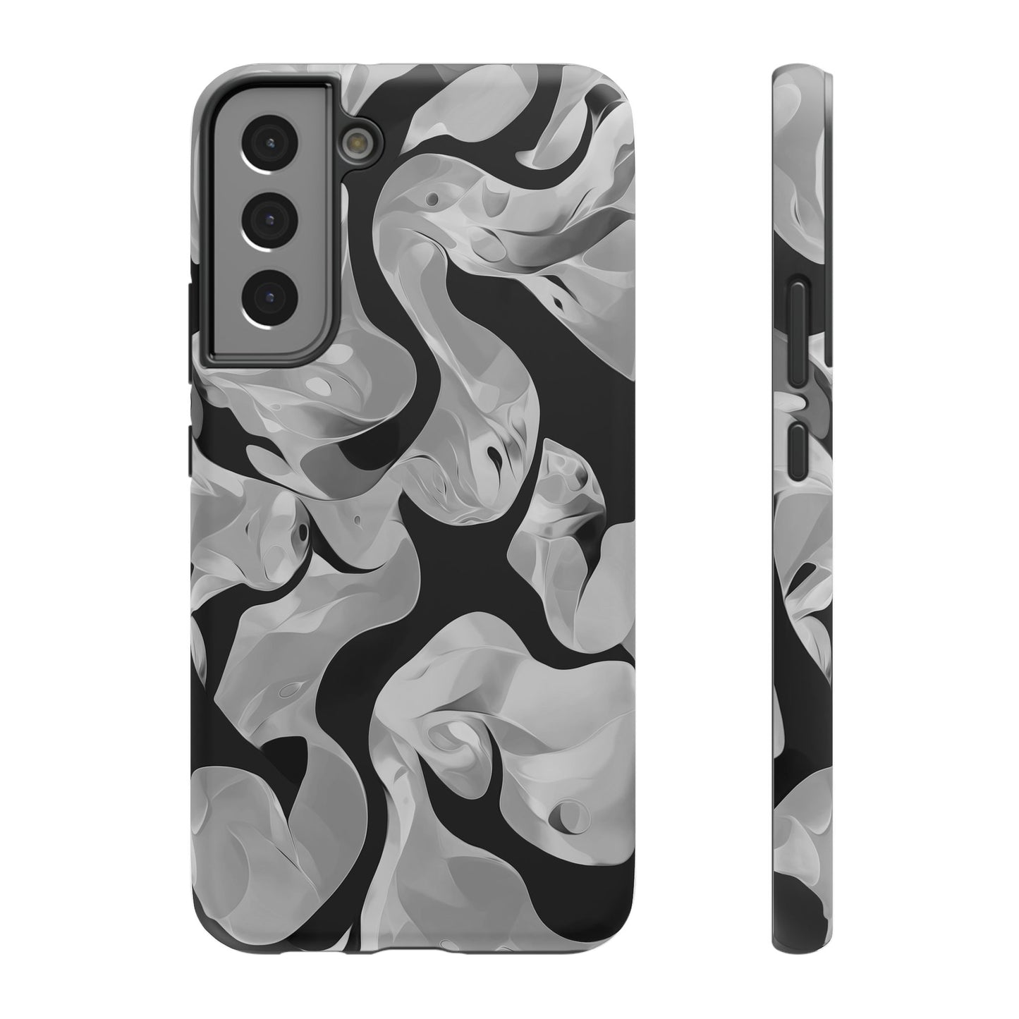 Abstract Monochrome Swirl Phone Case – MagSafe Compatible for iPhone & Samsung Galaxy