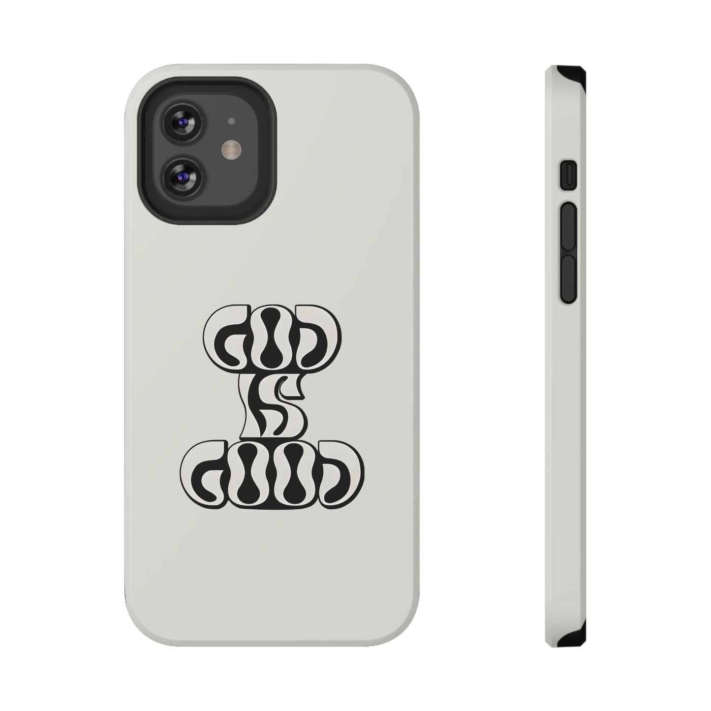 Black & White Bold "God Is Good" Phone Case – MagSafe Compatible for iPhone & Samsung Galaxy