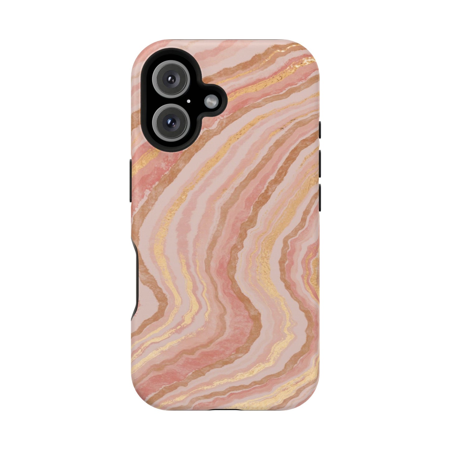 Rose Gold Marble Wave Phone Case – MagSafe Compatible for iPhone & Samsung Galaxy