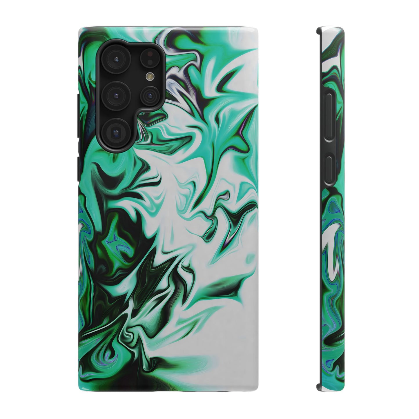 Emerald Green Marble Swirl Phone Case – MagSafe Compatible for iPhone & Samsung Galaxy