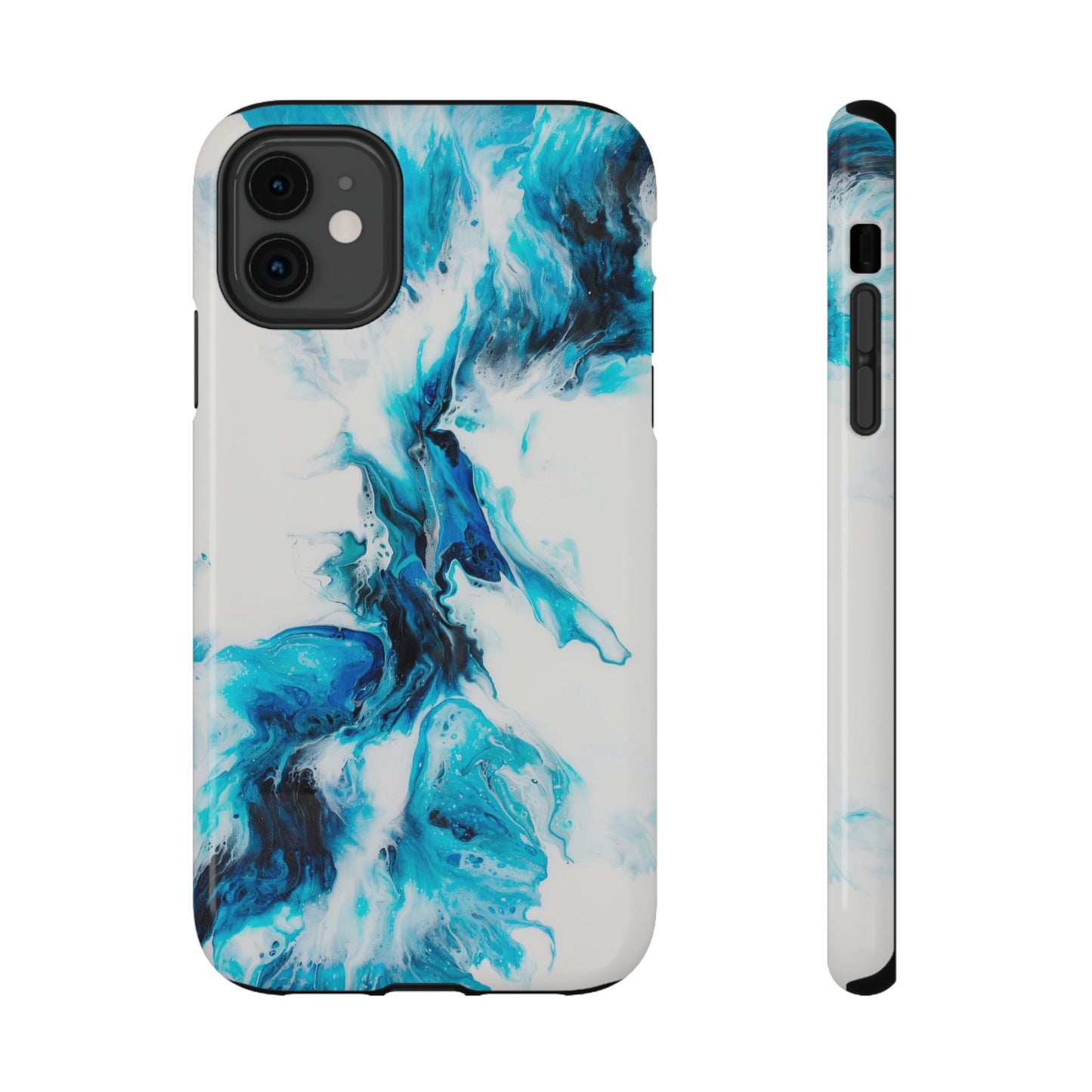 Electric Blue Splash Marble Phone Case – MagSafe Compatible for iPhone & Samsung Galaxy