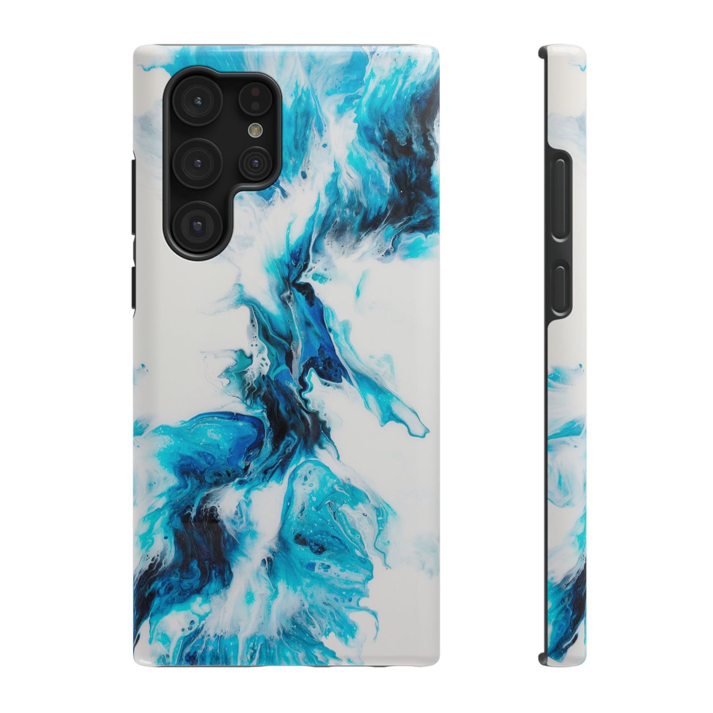Electric Blue Splash Marble Phone Case – MagSafe Compatible for iPhone & Samsung Galaxy