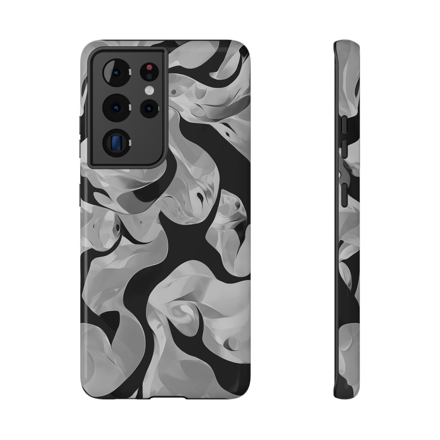 Abstract Monochrome Swirl Phone Case – MagSafe Compatible for iPhone & Samsung Galaxy
