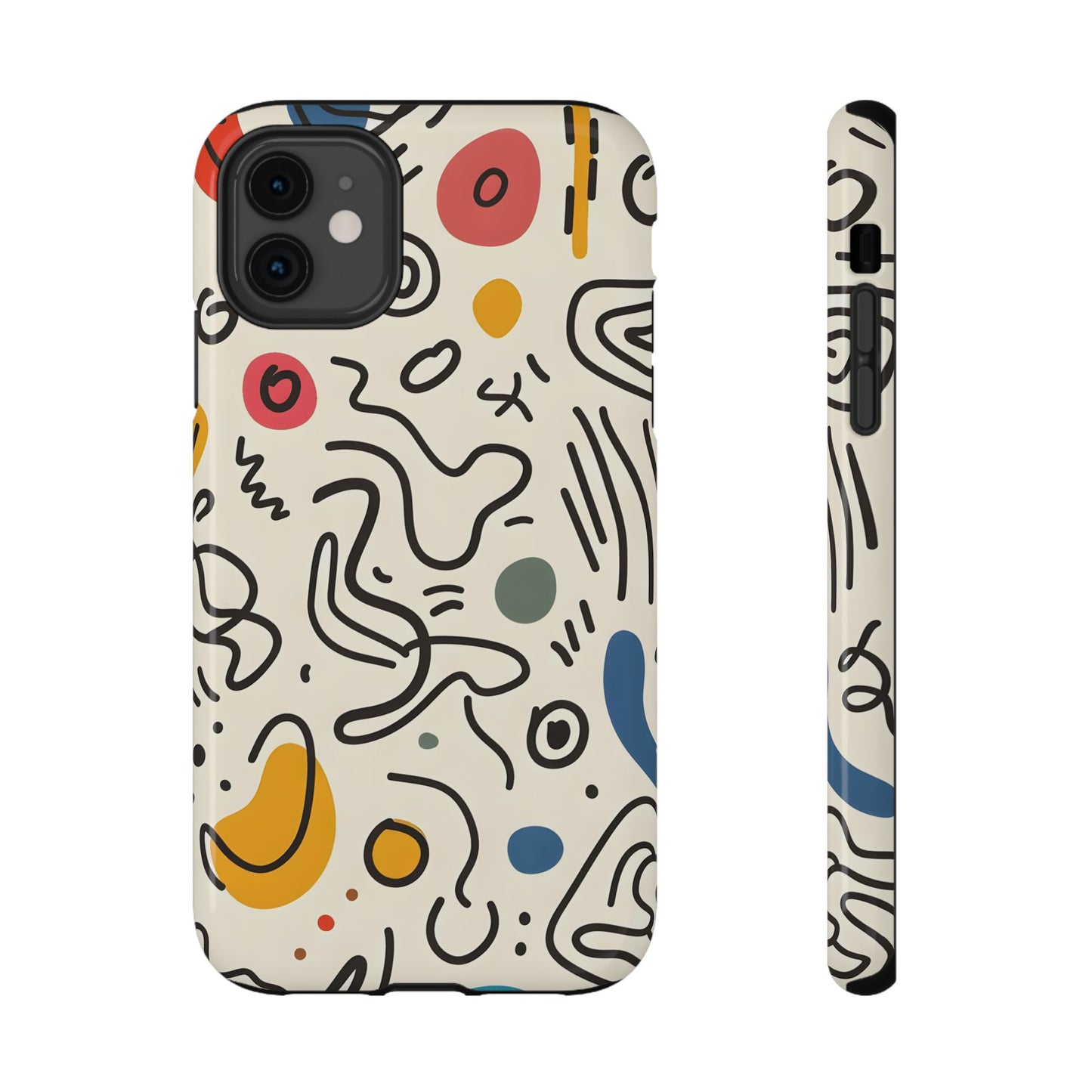 Abstract Doodle Art Phone Case – MagSafe Compatible for iPhone & Samsung Galaxy