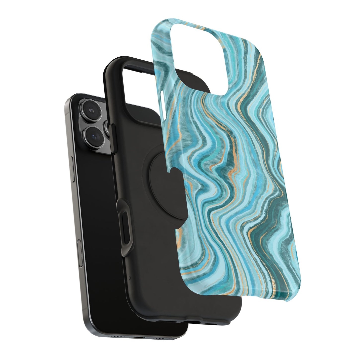 Ocean Agate Swirl Phone Case – MagSafe Compatible for iPhone & Samsung Galaxy