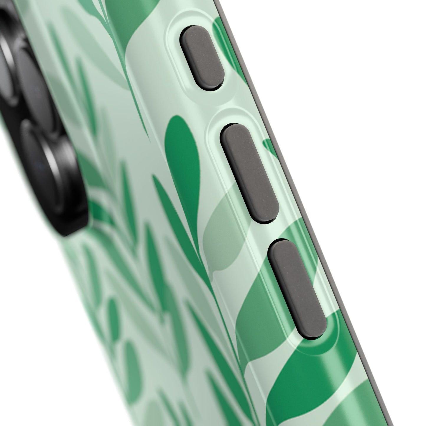 Green Leaf Pattern Phone Case – MagSafe Compatible for iPhone & Samsung Galaxy