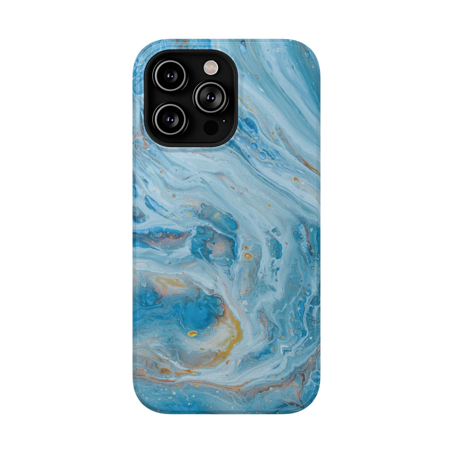 Ocean Swirl Blue Marble Phone Case – MagSafe Compatible for iPhone & Samsung Galaxy