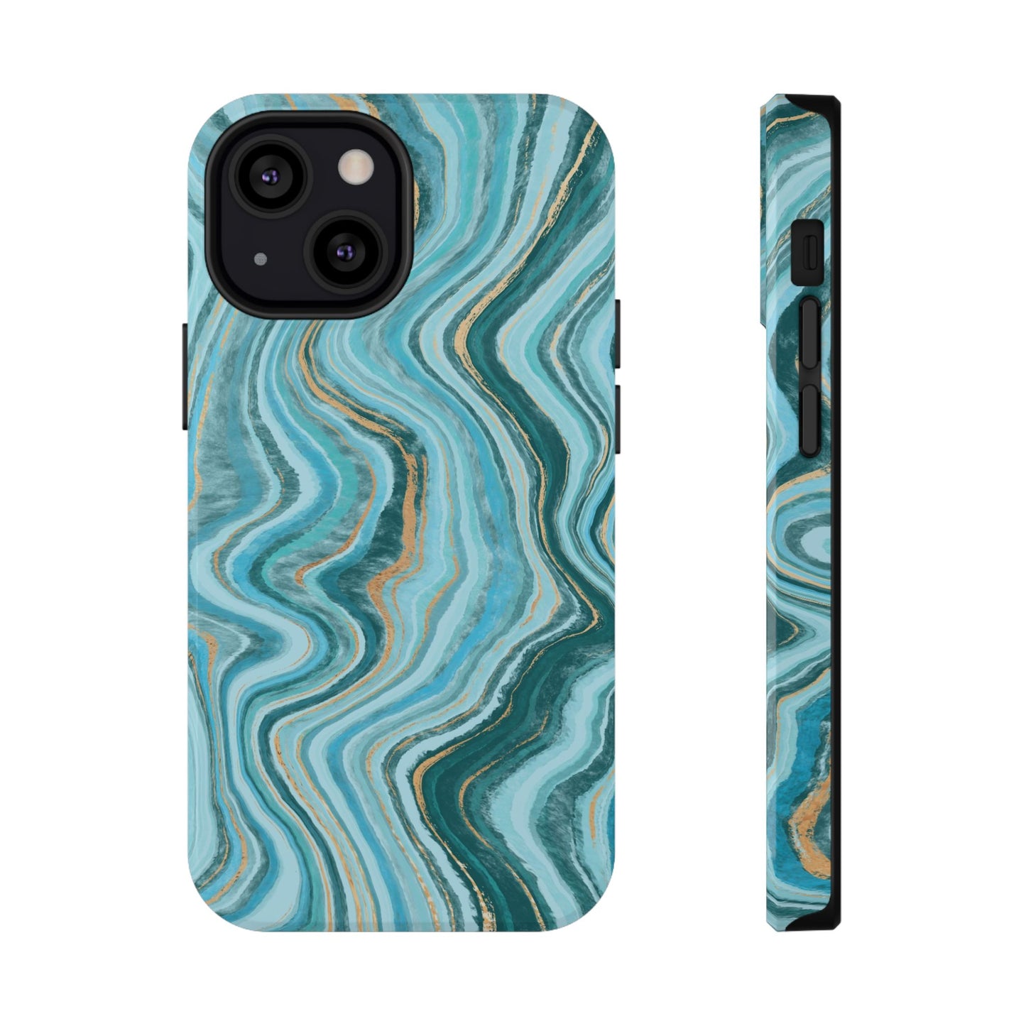 Ocean Agate Swirl Phone Case – MagSafe Compatible for iPhone & Samsung Galaxy