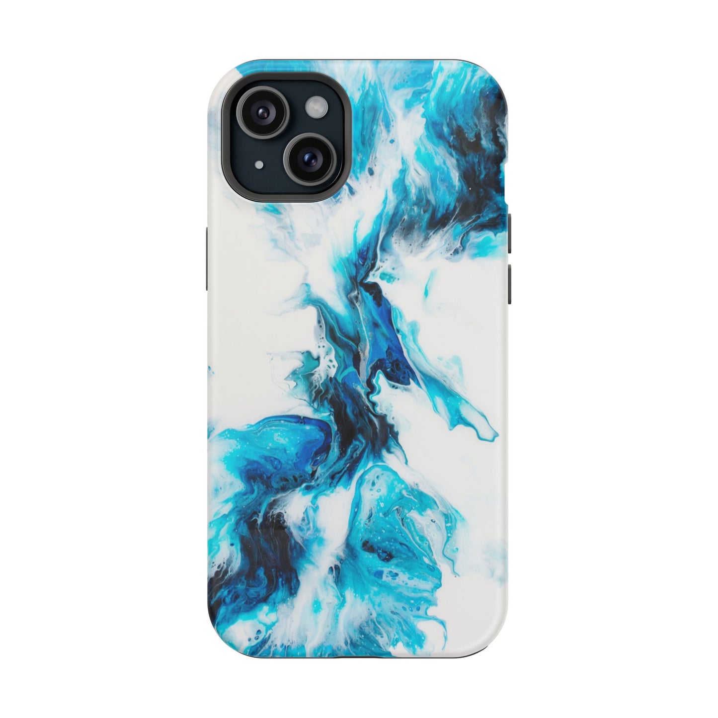 Electric Blue Splash Marble Phone Case – MagSafe Compatible for iPhone & Samsung Galaxy