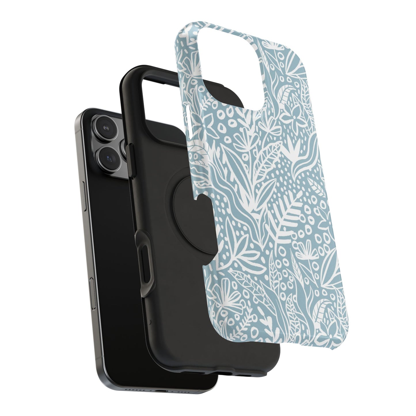 Boho Botanical Doodle Phone Case – MagSafe Compatible for iPhone & Samsung Galaxy