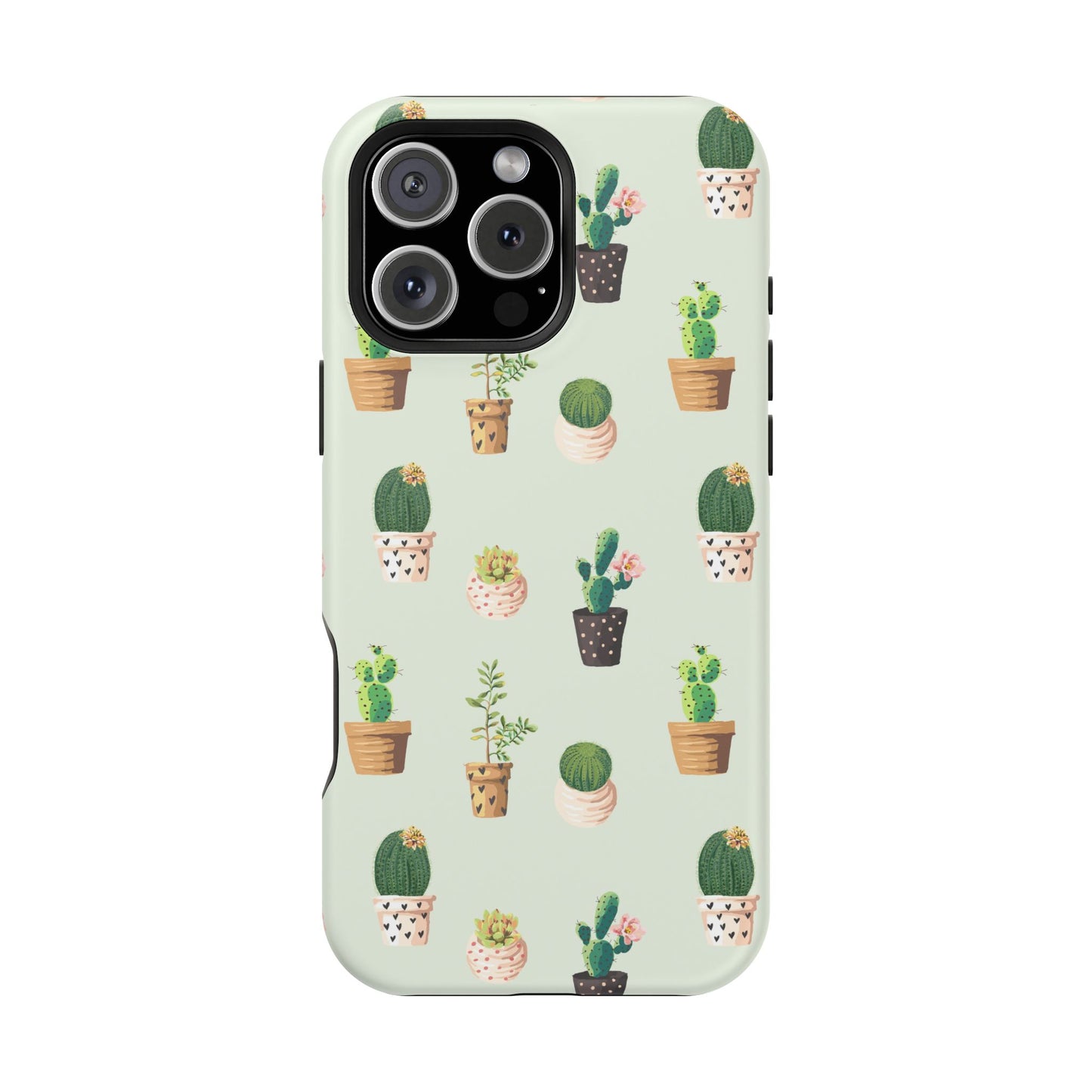 Desert Bloom Cactus Phone Case – Cute Succulent Print, MagSafe Compatible for iPhone & Samsung Galaxy