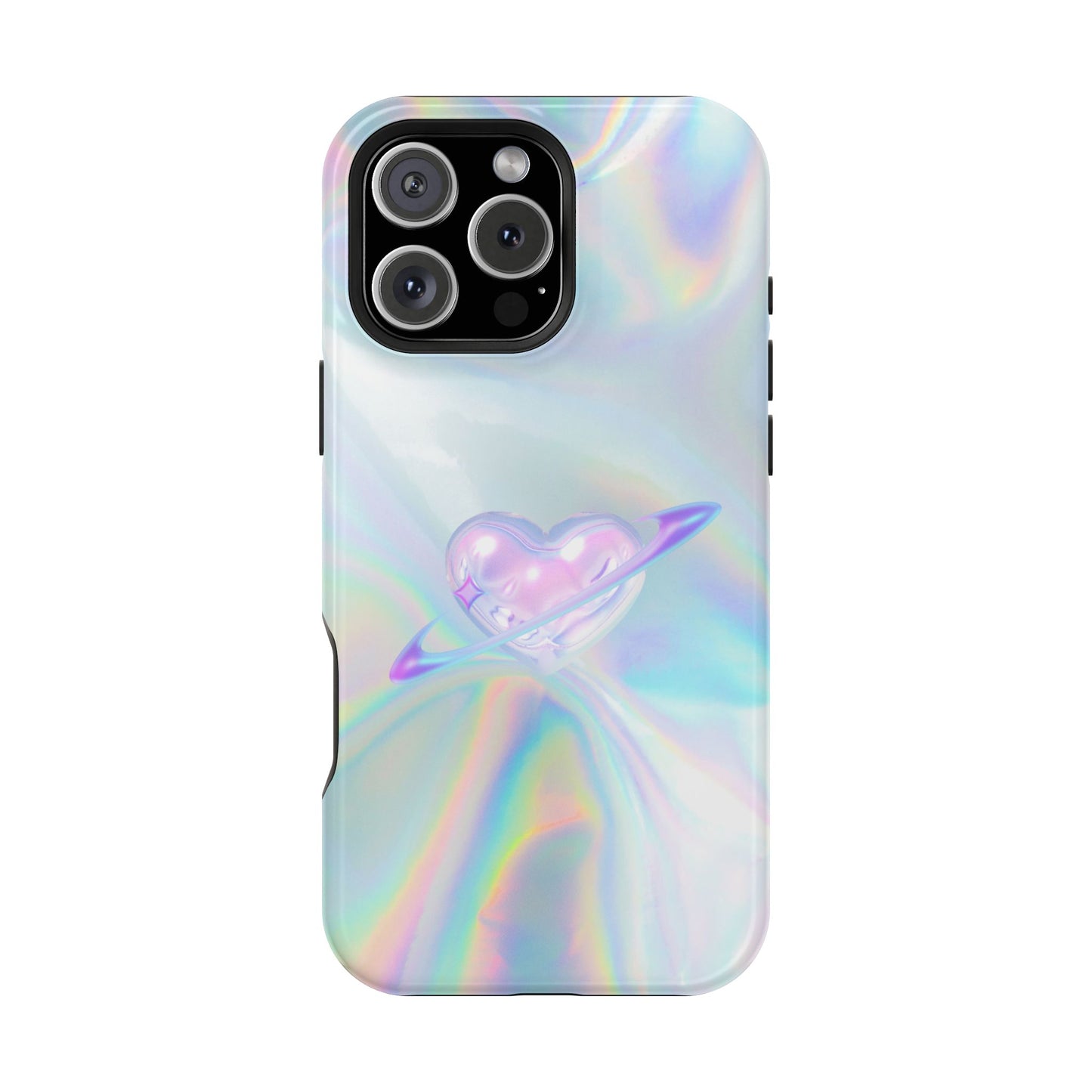 Holographic Heart Galaxy Phone Case – MagSafe Compatible for iPhone & Samsung Galaxy