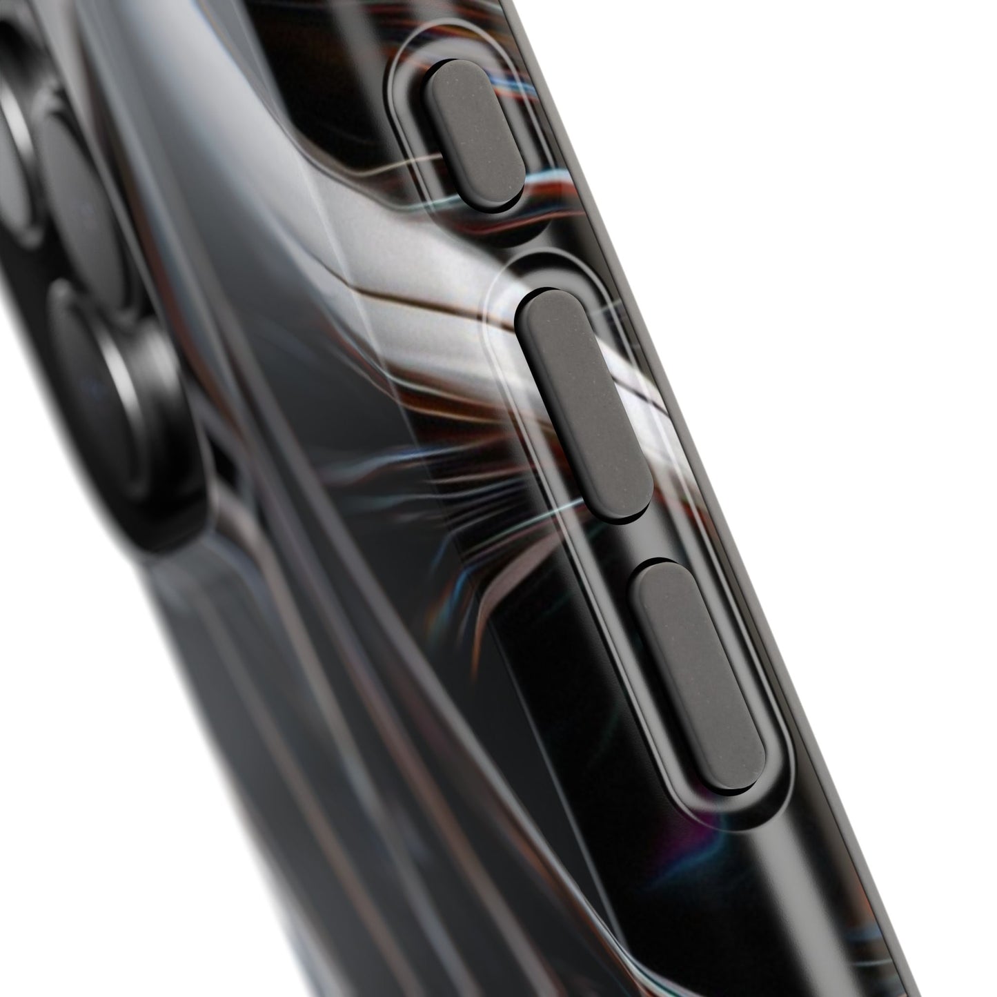 Black Metallic Streaks Phone Case – MagSafe Compatible for iPhone & Samsung Galaxy