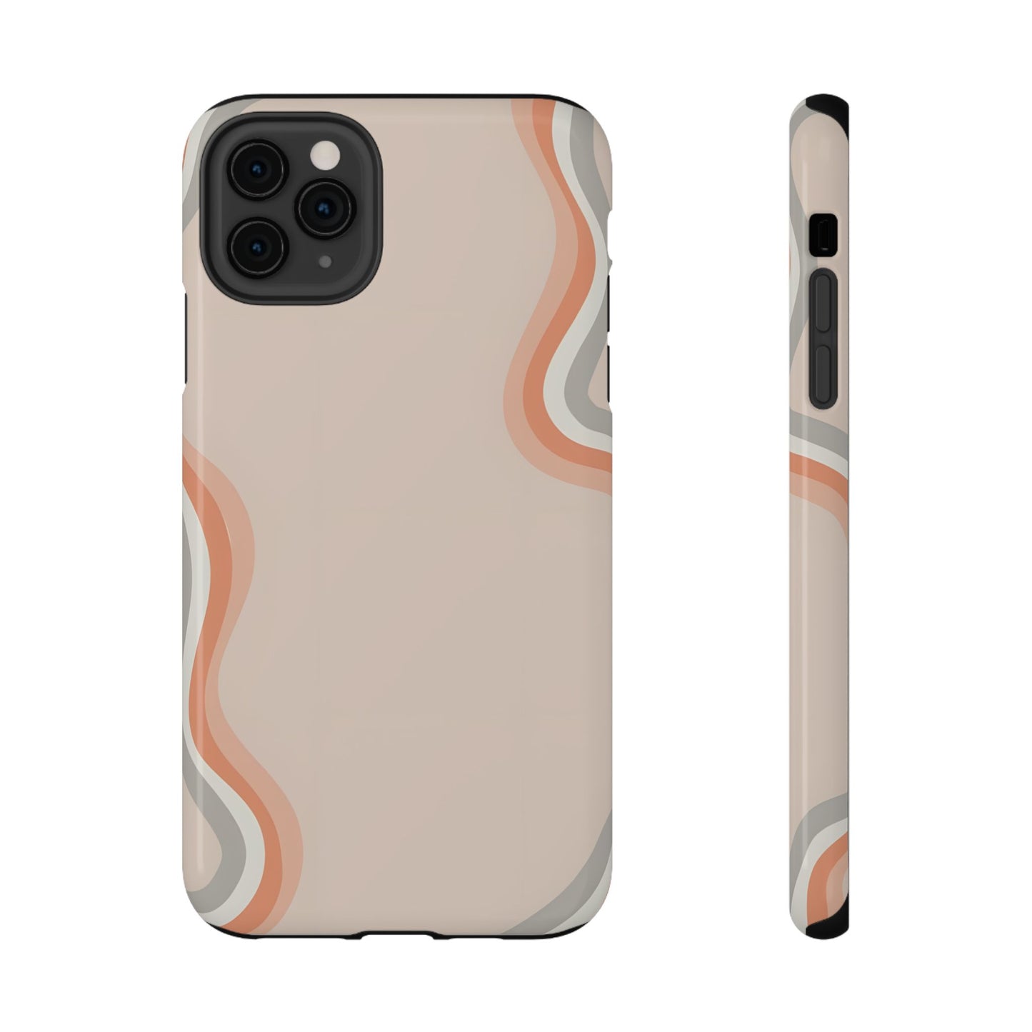 Minimalist Neutral Wavy Phone Case – MagSafe Compatible for iPhone & Samsung Galaxy