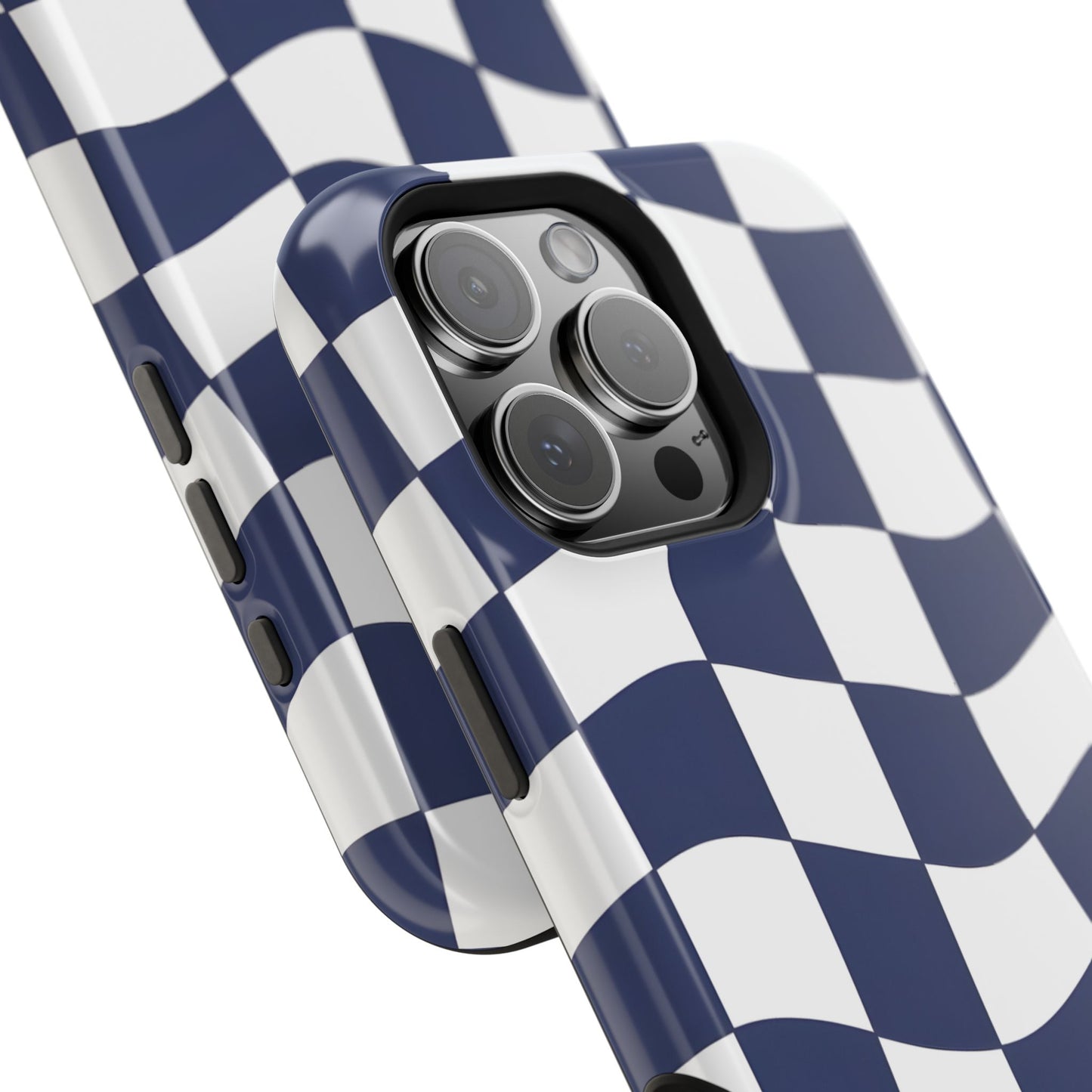 Wavy Checkerboard Phone Case – MagSafe Compatible for iPhone & Samsung Galaxy