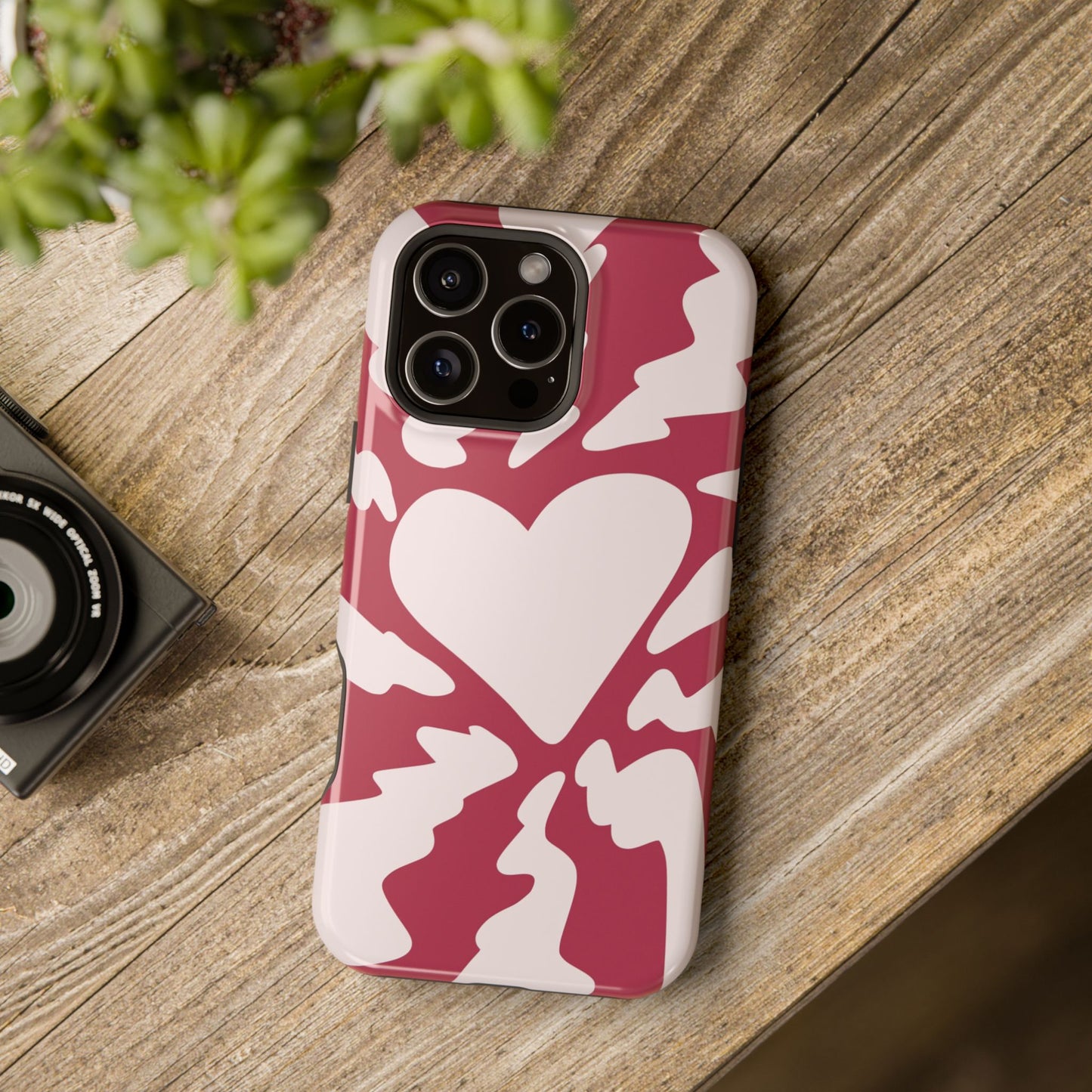 Bold Heartburst Abstract Phone Case – MagSafe Compatible for iPhone & Samsung Galaxy