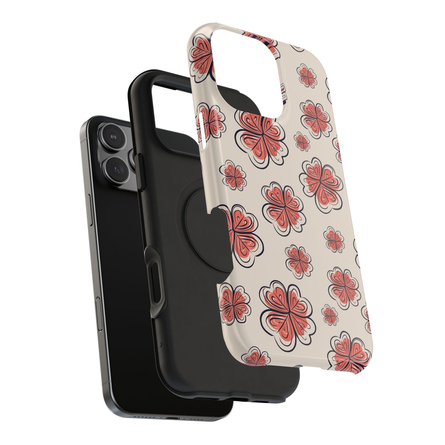 Whimsical Clover Bloom Phone Case – MagSafe Compatible for iPhone & Samsung Galaxy