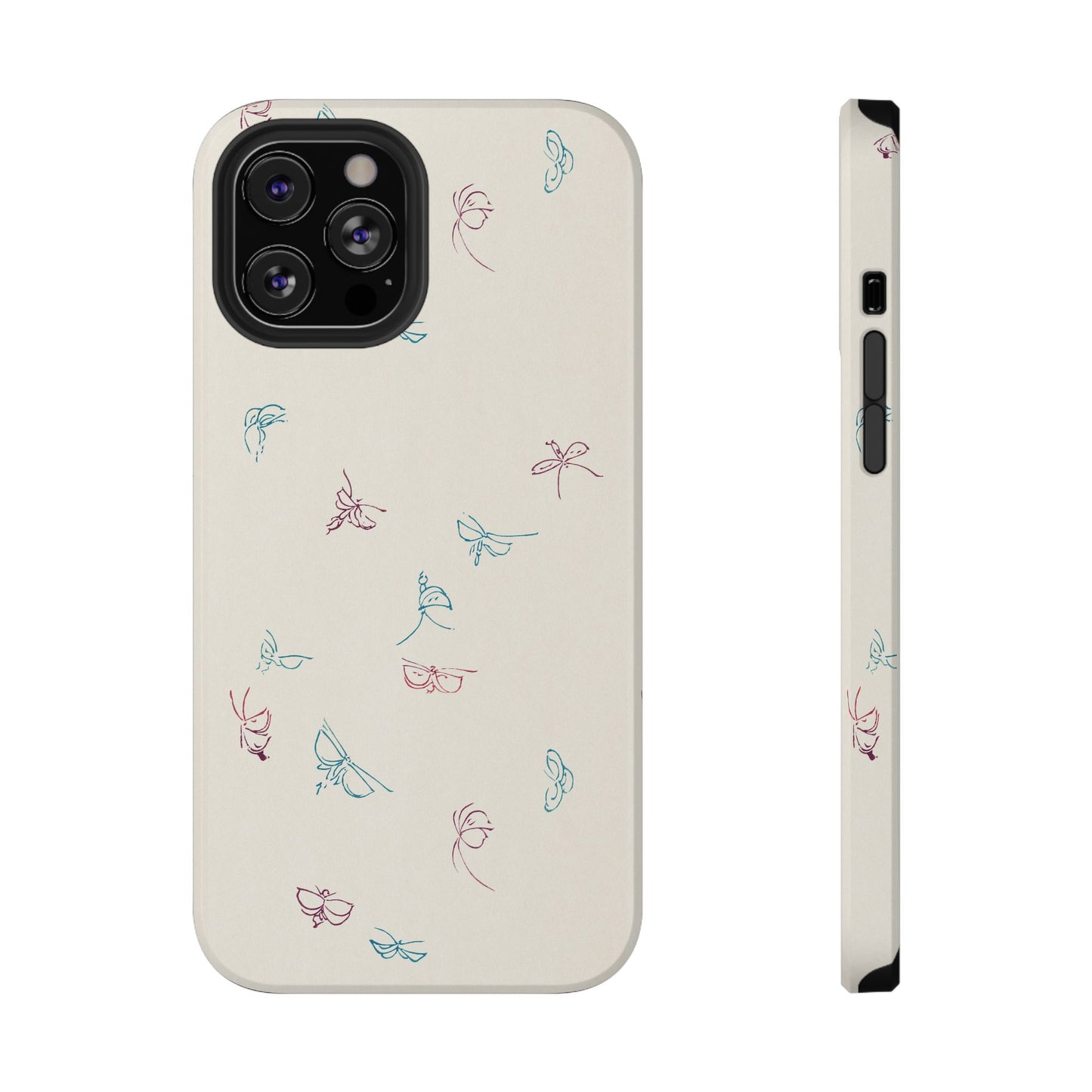 Minimalist Butterfly Sketch Phone Case – MagSafe Compatible for iPhone & Samsung Galaxy