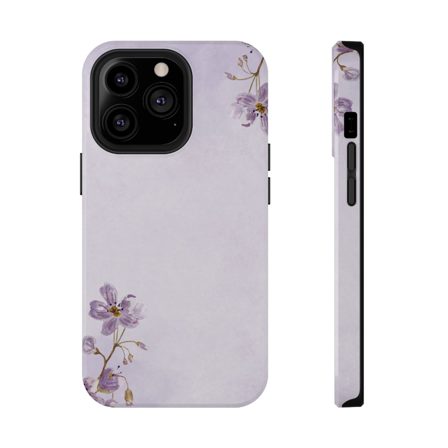 Lavender Blossom Minimal Floral Phone Case – MagSafe Compatible for iPhone & Samsung Galaxy