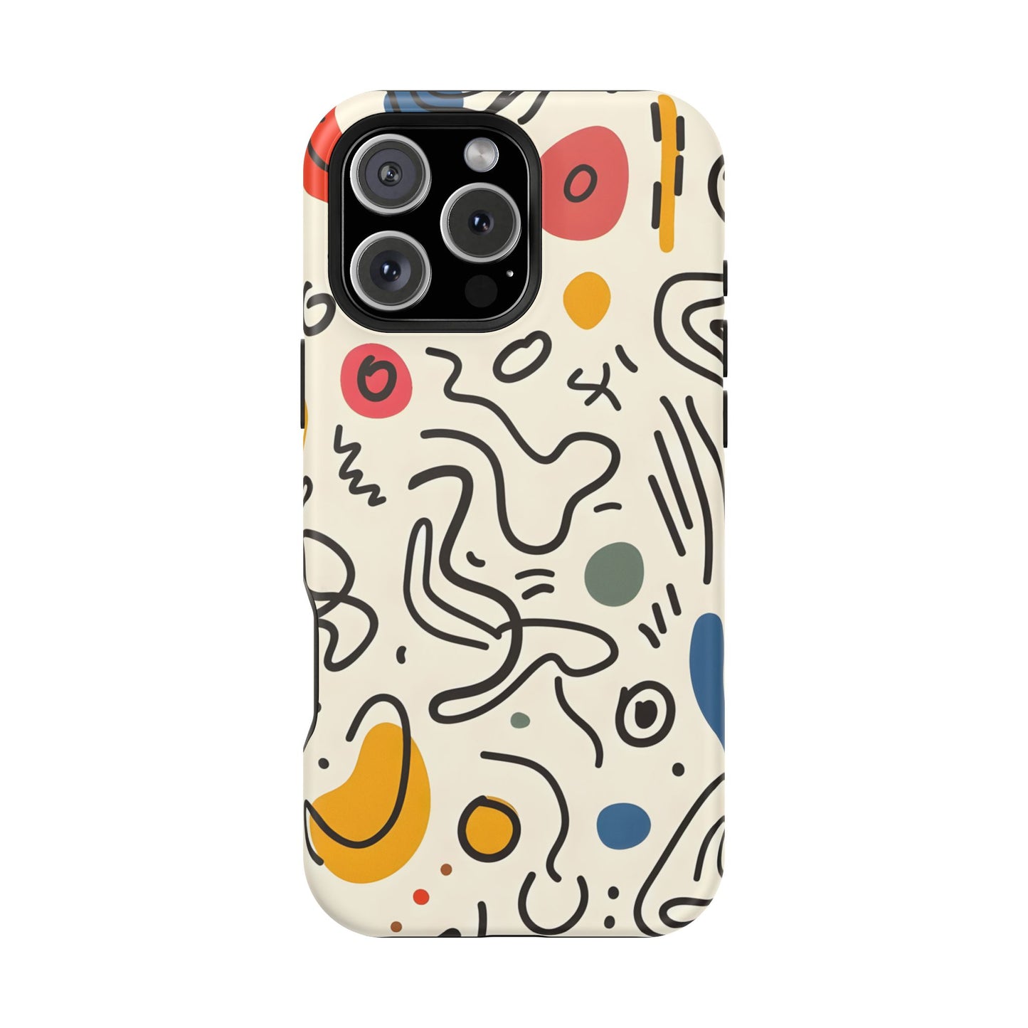 Abstract Doodle Art Phone Case – MagSafe Compatible for iPhone & Samsung Galaxy