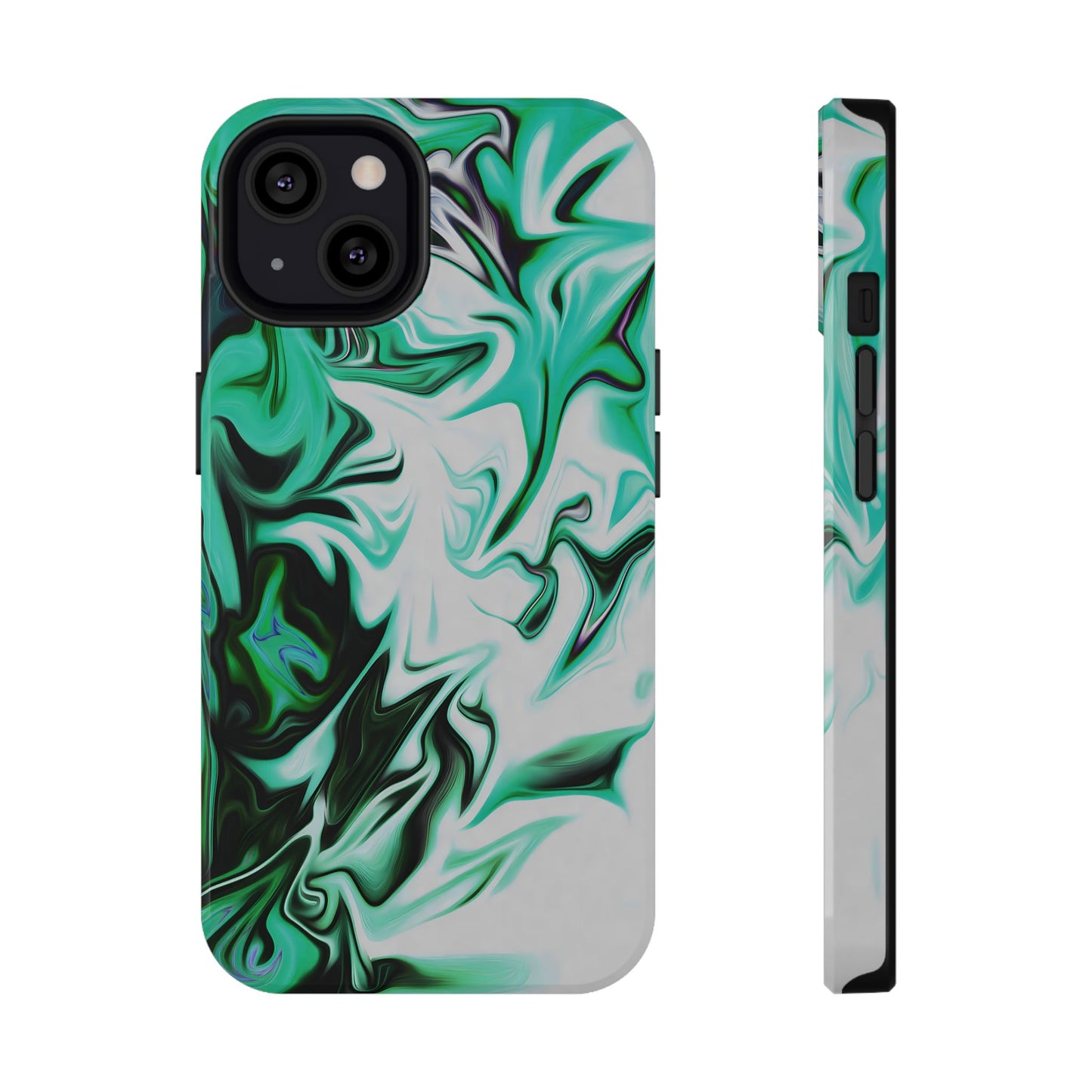 Emerald Green Marble Swirl Phone Case – MagSafe Compatible for iPhone & Samsung Galaxy