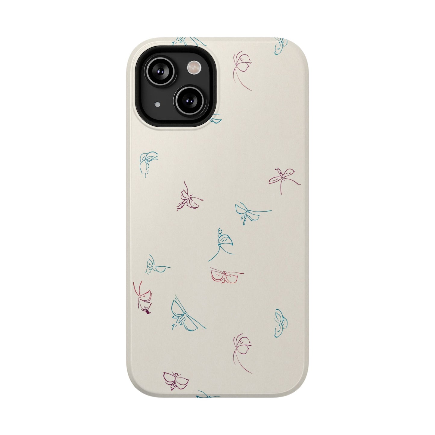 Minimalist Butterfly Sketch Phone Case – MagSafe Compatible for iPhone & Samsung Galaxy