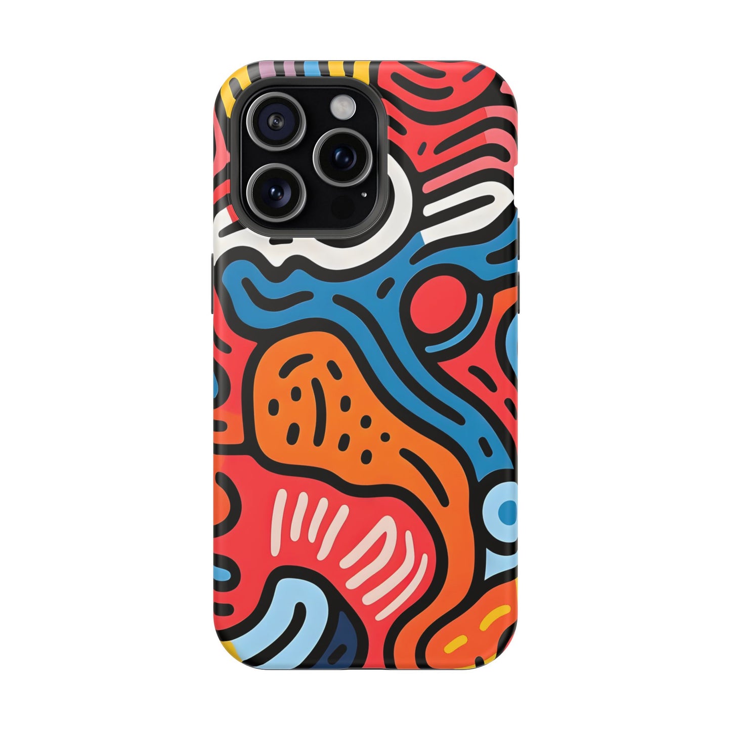 Bold Abstract Doodle Phone Case – MagSafe Compatible for iPhone & Samsung Galaxy
