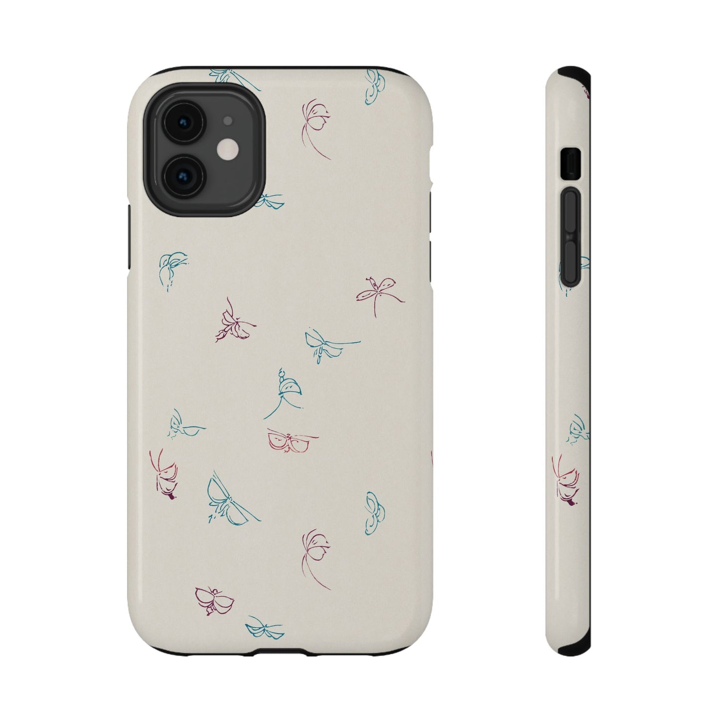 Minimalist Butterfly Sketch Phone Case – MagSafe Compatible for iPhone & Samsung Galaxy