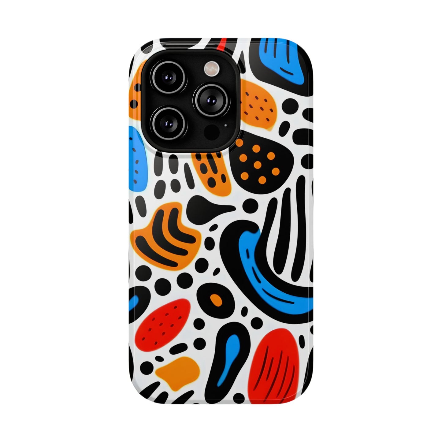 Colorful Abstract Doodle Phone Case – MagSafe Compatible for iPhone & Samsung Galaxy