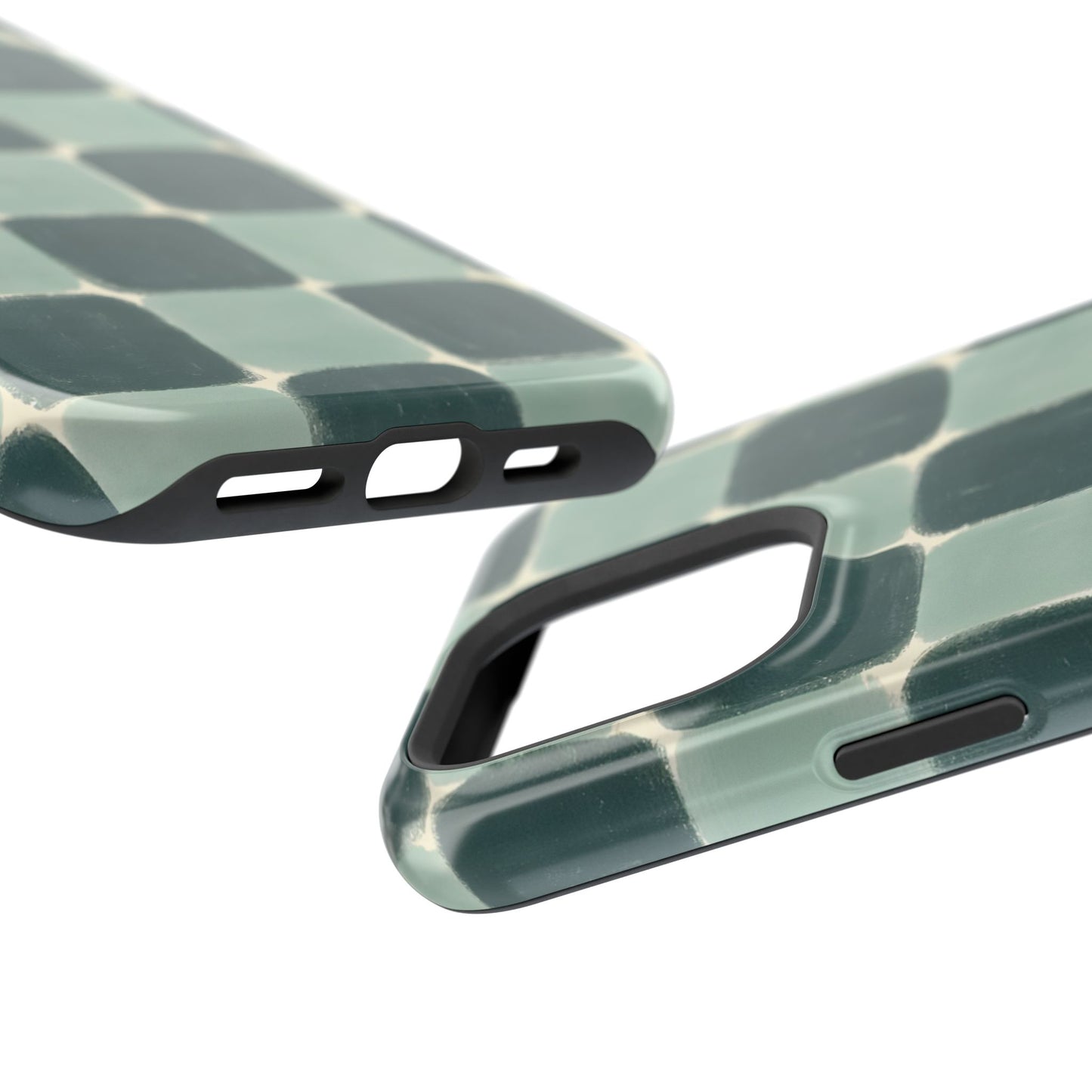 Green Checkerboard Retro Phone Case – MagSafe Compatible for iPhone & Samsung Galaxy