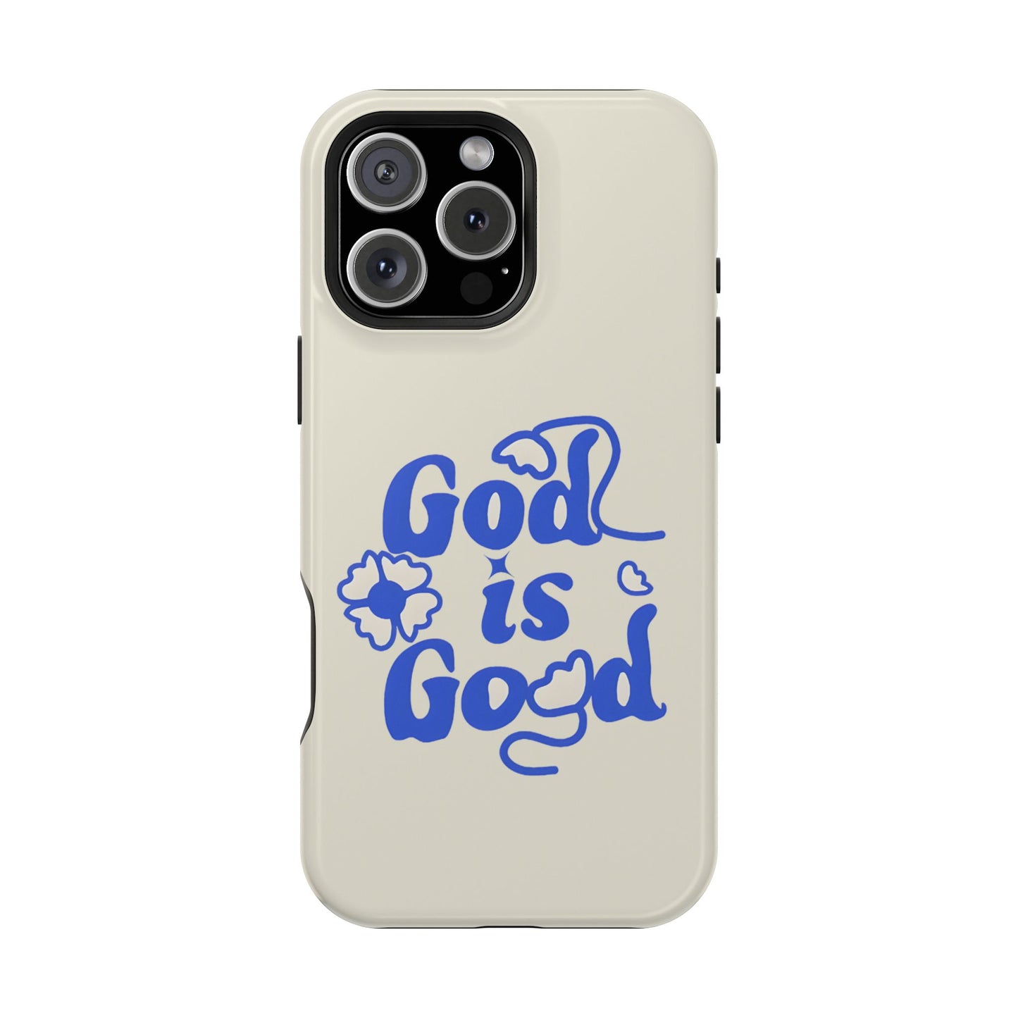 Floral Faith "God Is Good" Phone Case – MagSafe Compatible for iPhone & Samsung Galaxy