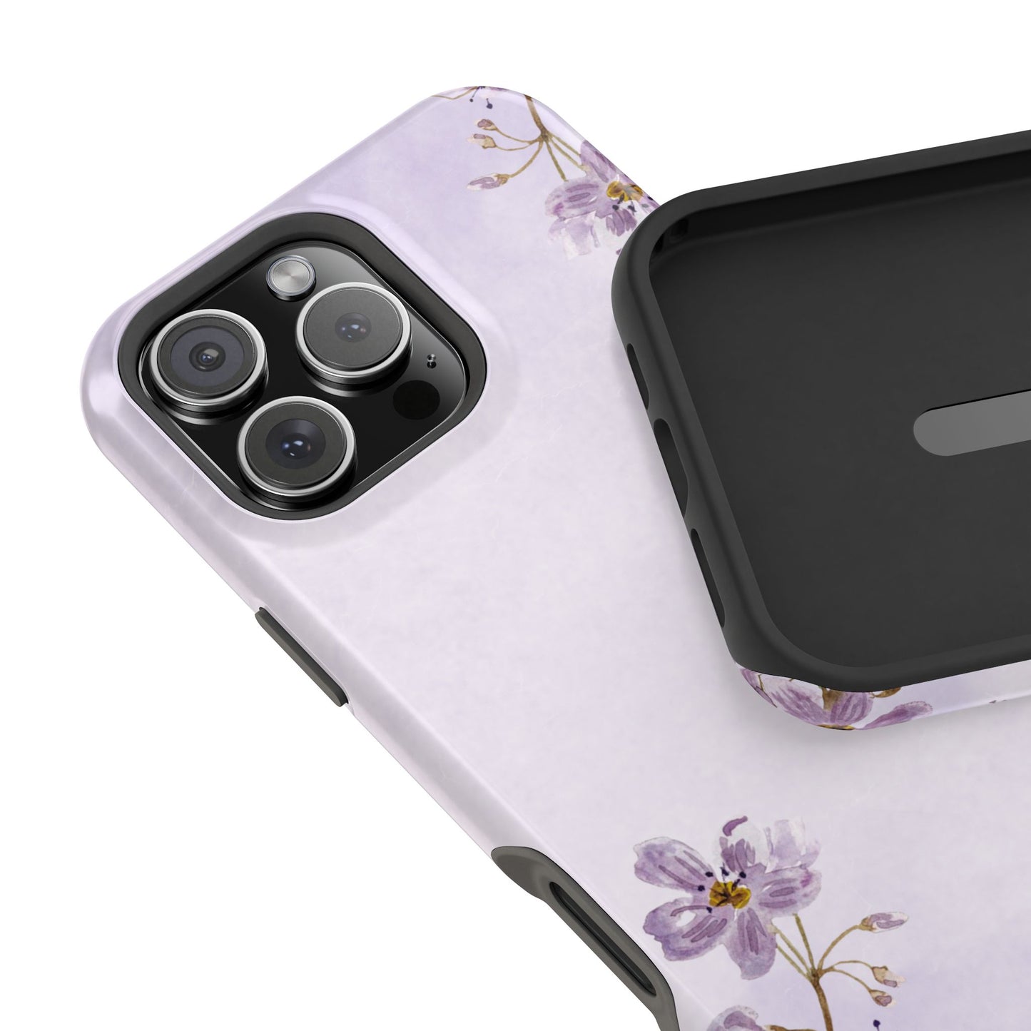 Lavender Blossom Minimal Floral Phone Case – MagSafe Compatible for iPhone & Samsung Galaxy