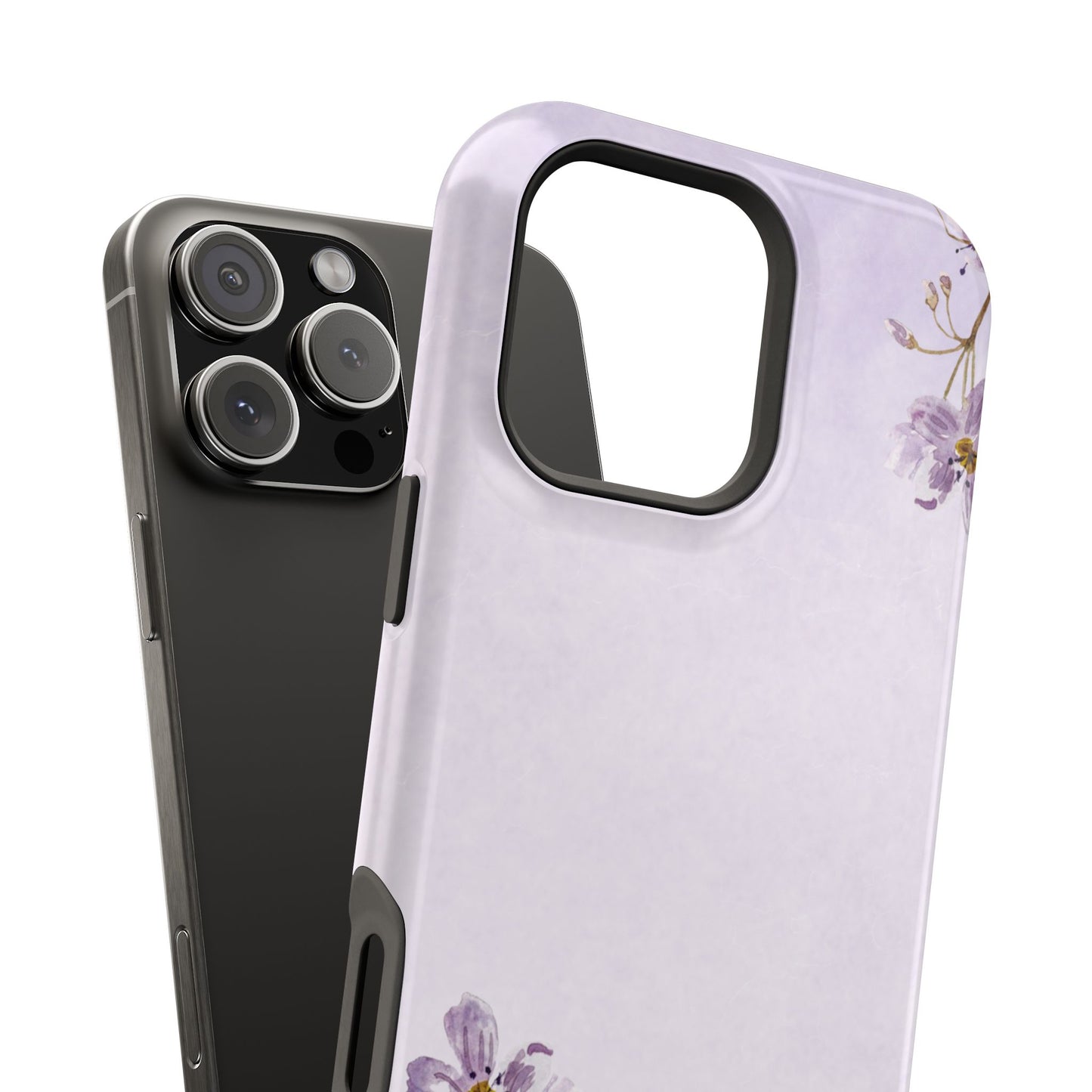 Lavender Blossom Minimal Floral Phone Case – MagSafe Compatible for iPhone & Samsung Galaxy