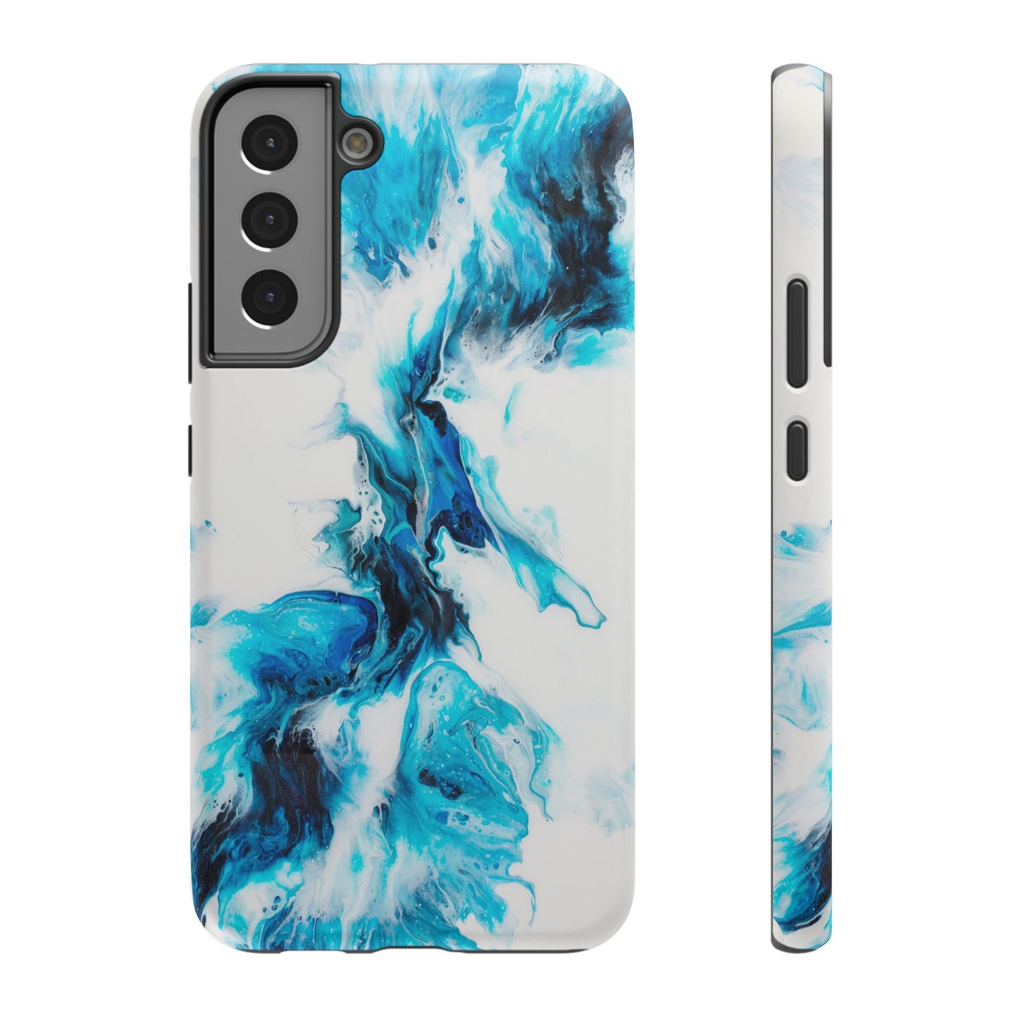 Electric Blue Splash Marble Phone Case – MagSafe Compatible for iPhone & Samsung Galaxy