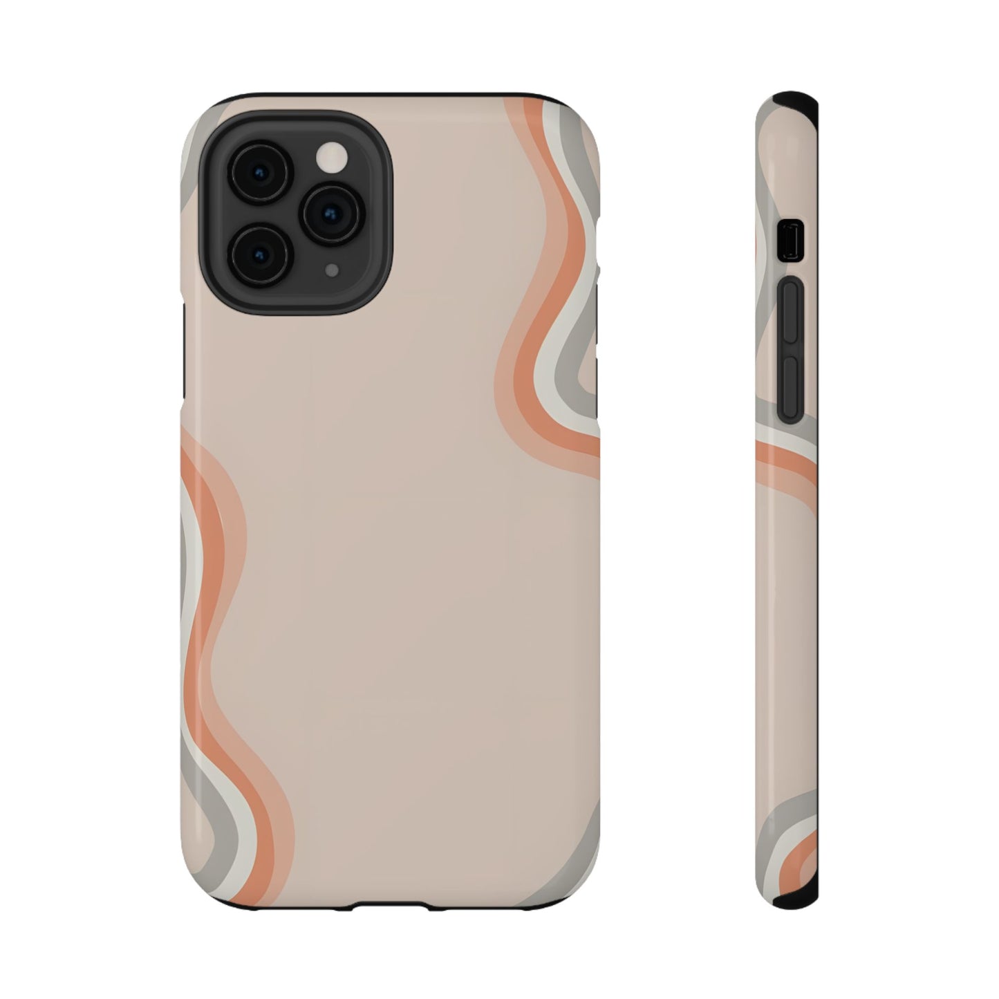 Minimalist Neutral Wavy Phone Case – MagSafe Compatible for iPhone & Samsung Galaxy