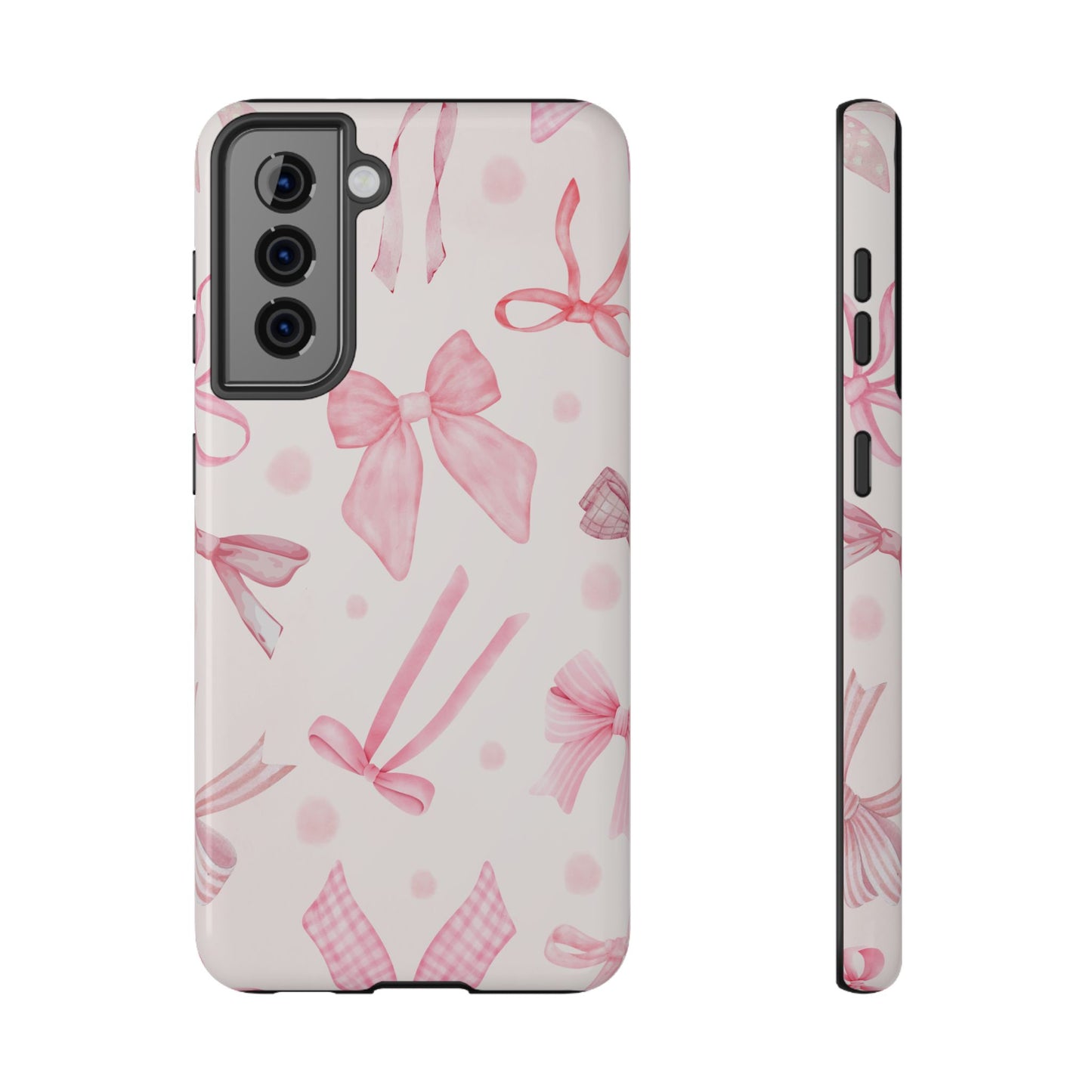Sweet Pink Bow Coquette Pattern Phone Case – MagSafe Compatible for iPhone & Samsung Galaxy
