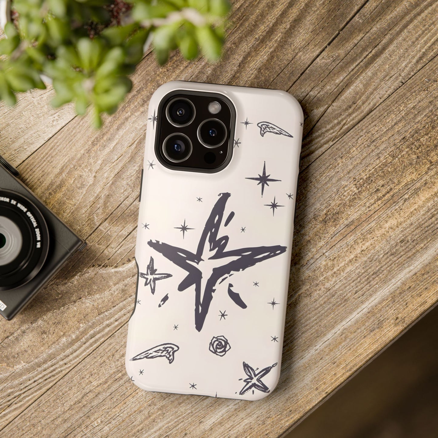 Sketch Star Doodle Phone Case – MagSafe Compatible for iPhone & Samsung Galaxy