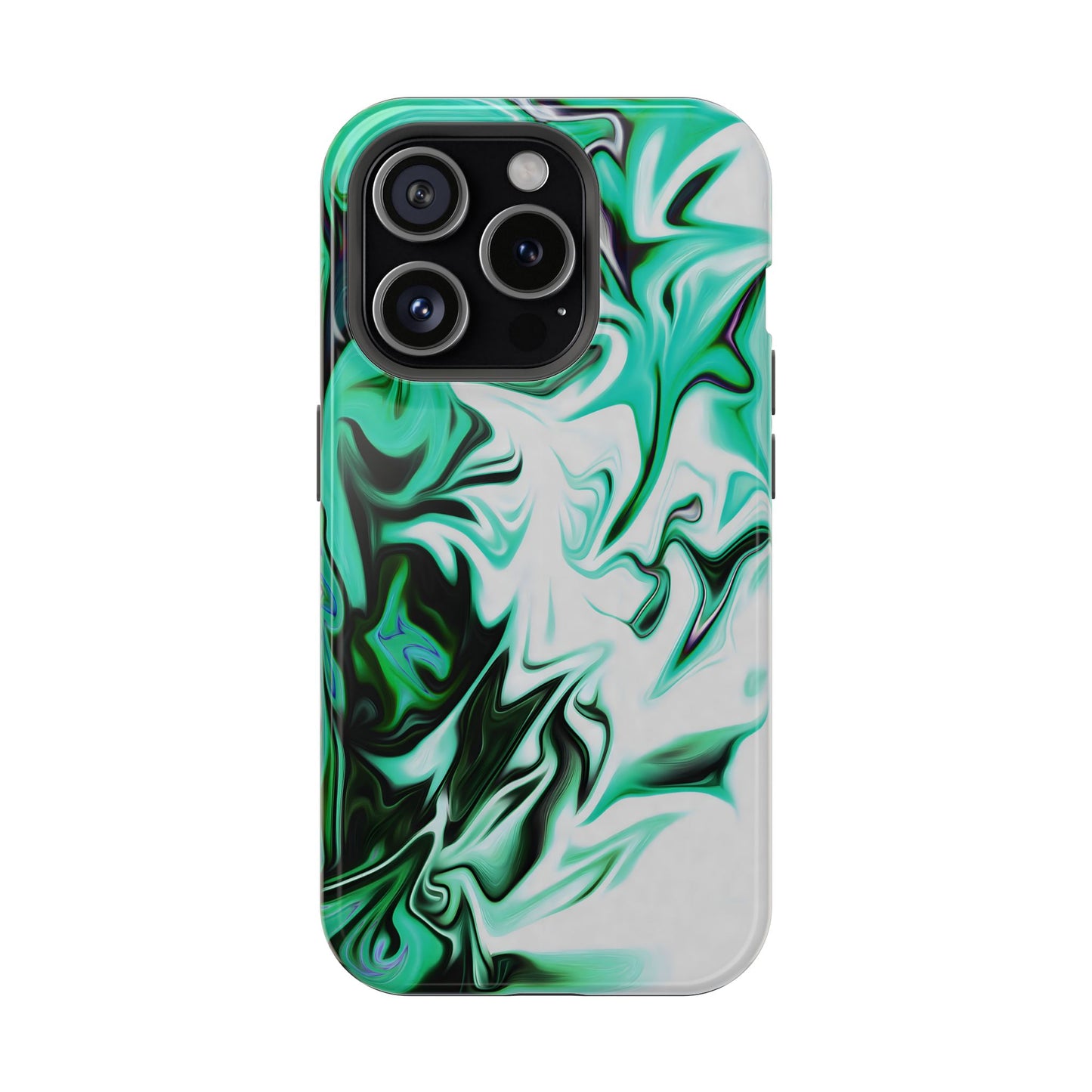 Emerald Green Marble Swirl Phone Case – MagSafe Compatible for iPhone & Samsung Galaxy