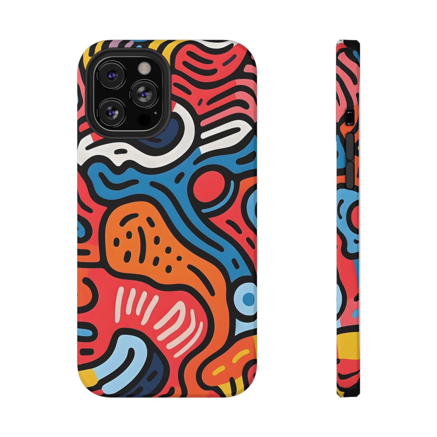 Bold Abstract Doodle Phone Case – MagSafe Compatible for iPhone & Samsung Galaxy