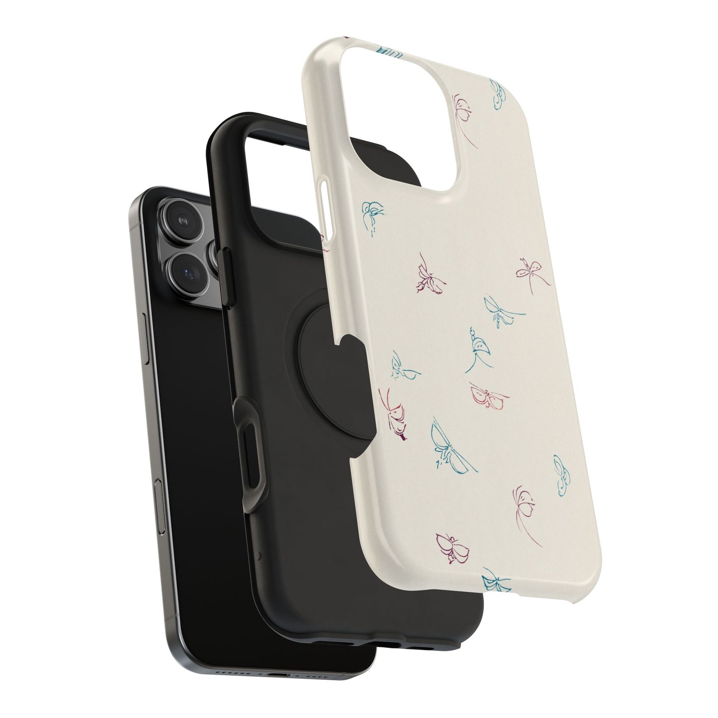 Minimalist Butterfly Sketch Phone Case – MagSafe Compatible for iPhone & Samsung Galaxy
