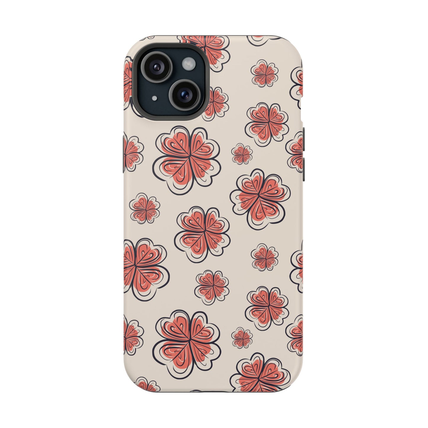 Whimsical Clover Bloom Phone Case – MagSafe Compatible for iPhone & Samsung Galaxy