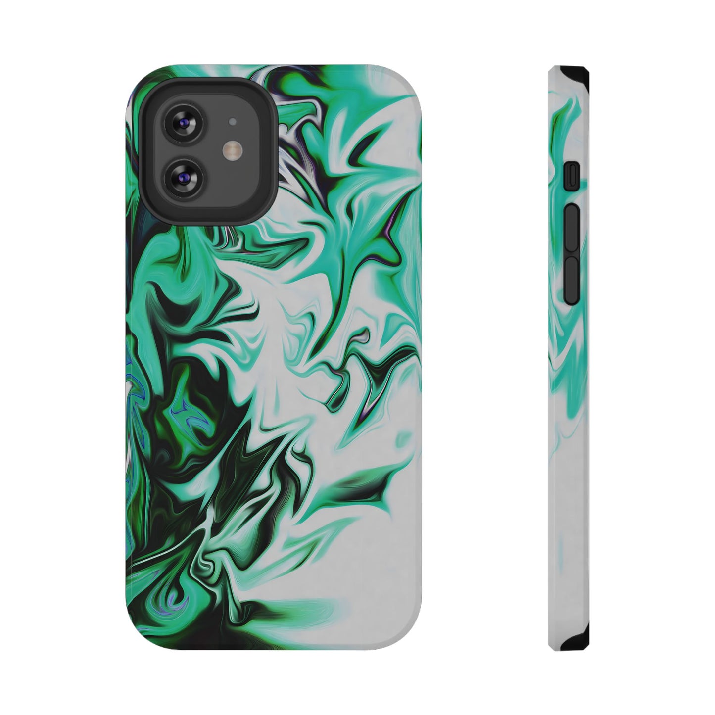 Emerald Green Marble Swirl Phone Case – MagSafe Compatible for iPhone & Samsung Galaxy