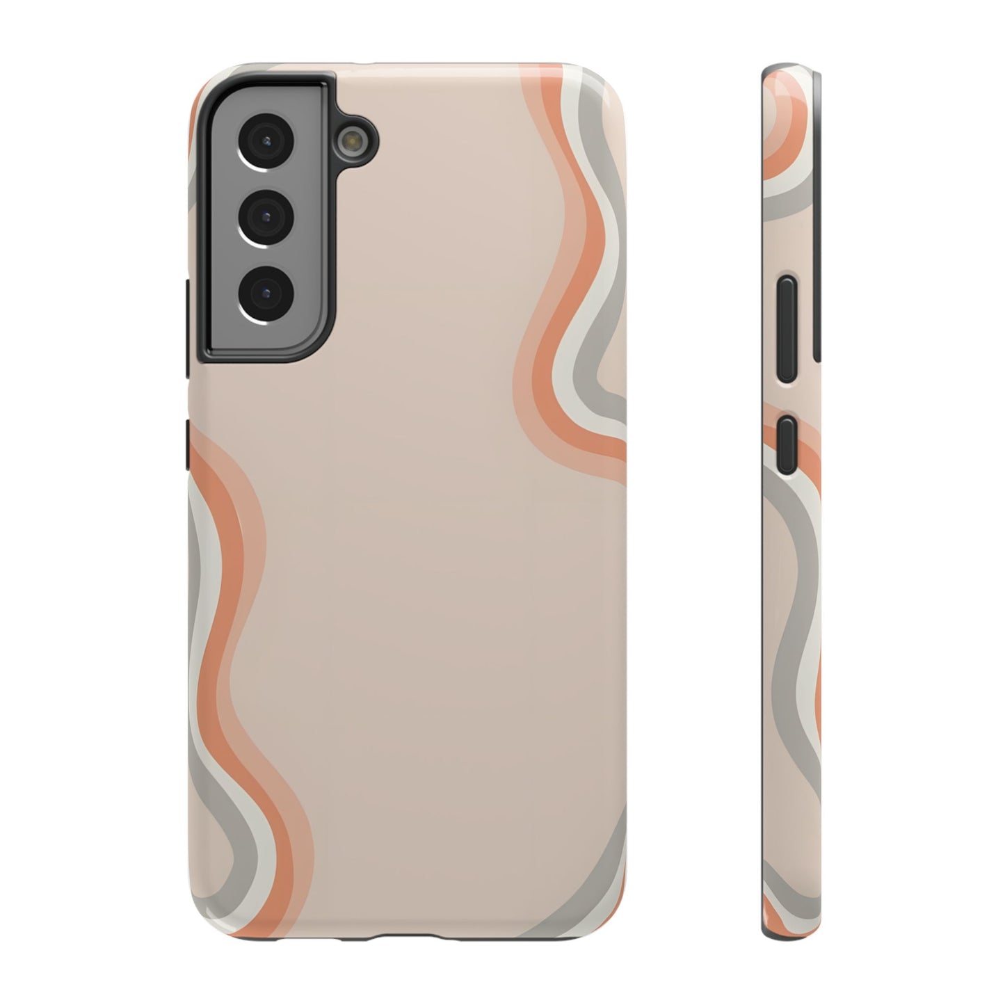 Minimalist Neutral Wavy Phone Case – MagSafe Compatible for iPhone & Samsung Galaxy